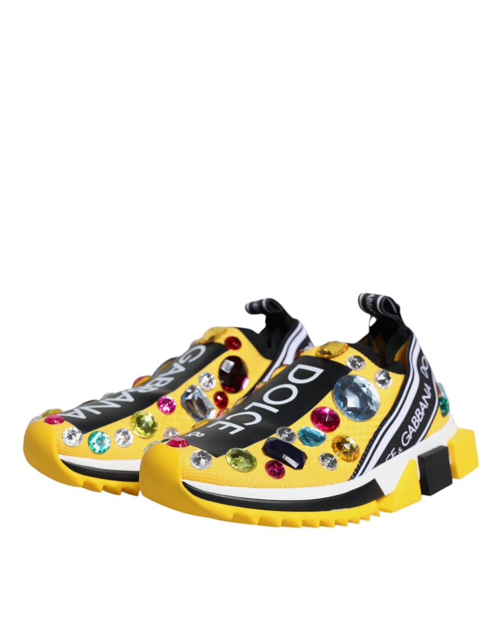 Dolce & Gabbana Yellow Low Top Sneakers for Women side view