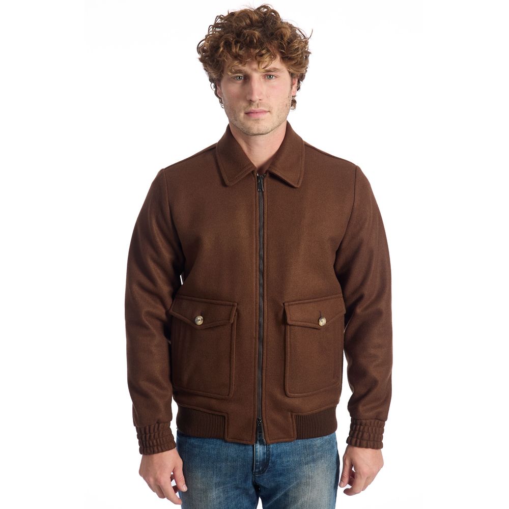 Roberto Pepe Luxury Brown Coat for Men