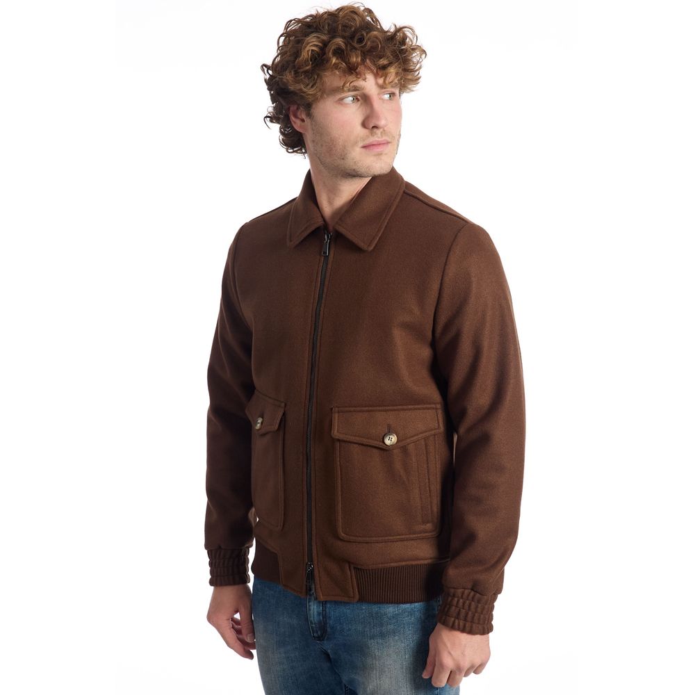 Roberto Pepe Luxury Brown Coat for Men alternate view