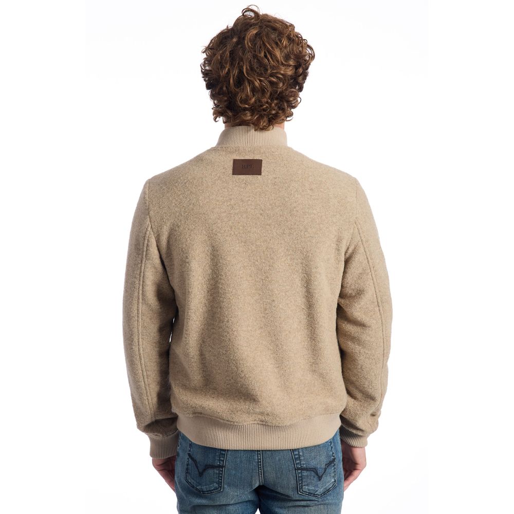 Roberto Pepe Luxury Beige Bomber for Men detail view