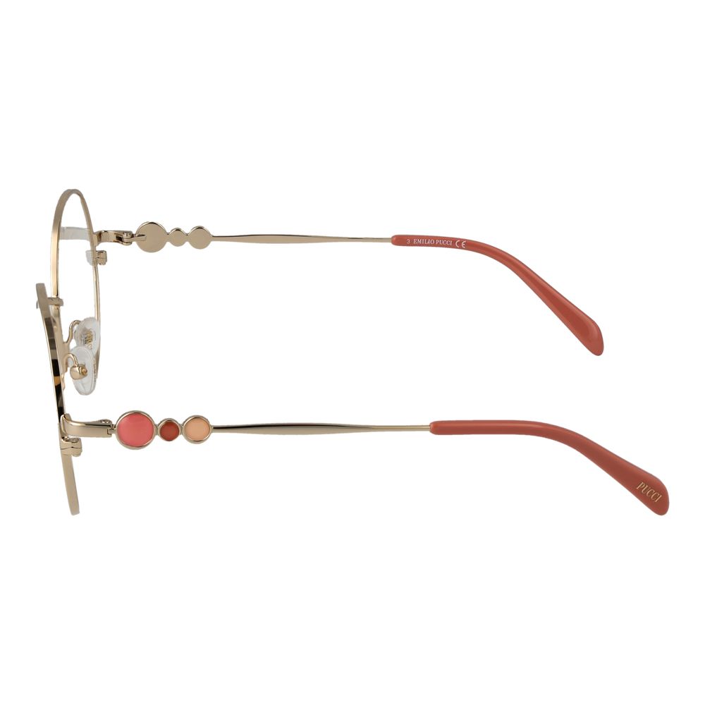 Emilio Pucci Gold Glasses Frames for Women side view