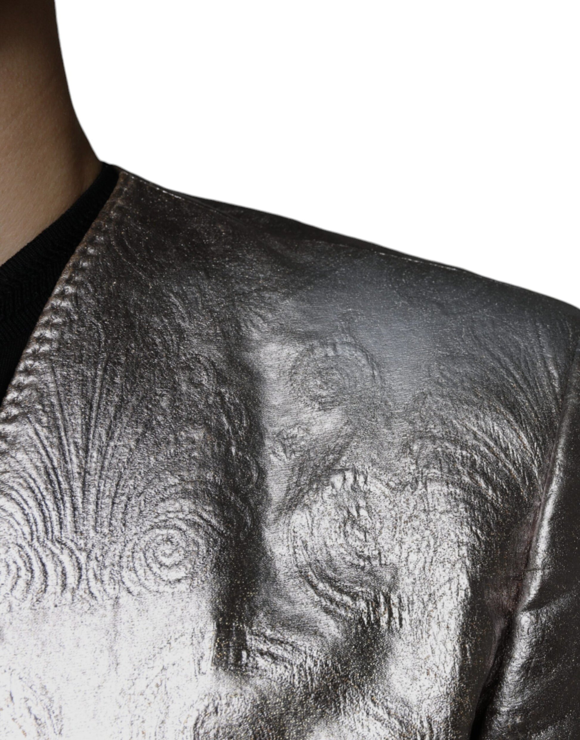 Blazer Robe Dolce & Gabbana Doré Jacquard à Simple Boutonnage