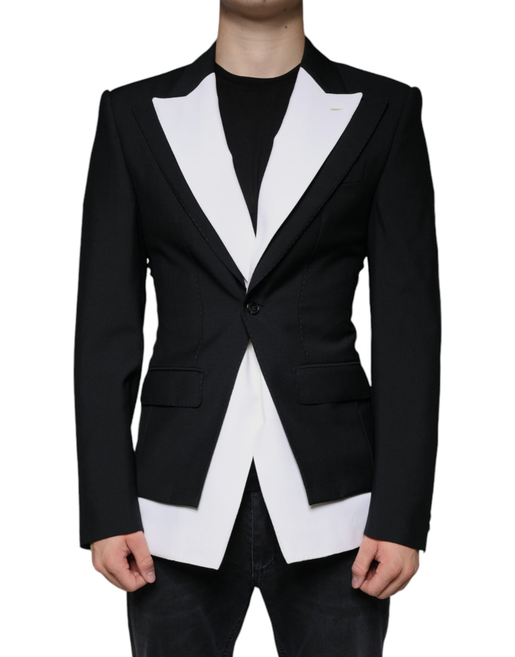 Dolce & Gabbana Blazer croisé noir et blanc
