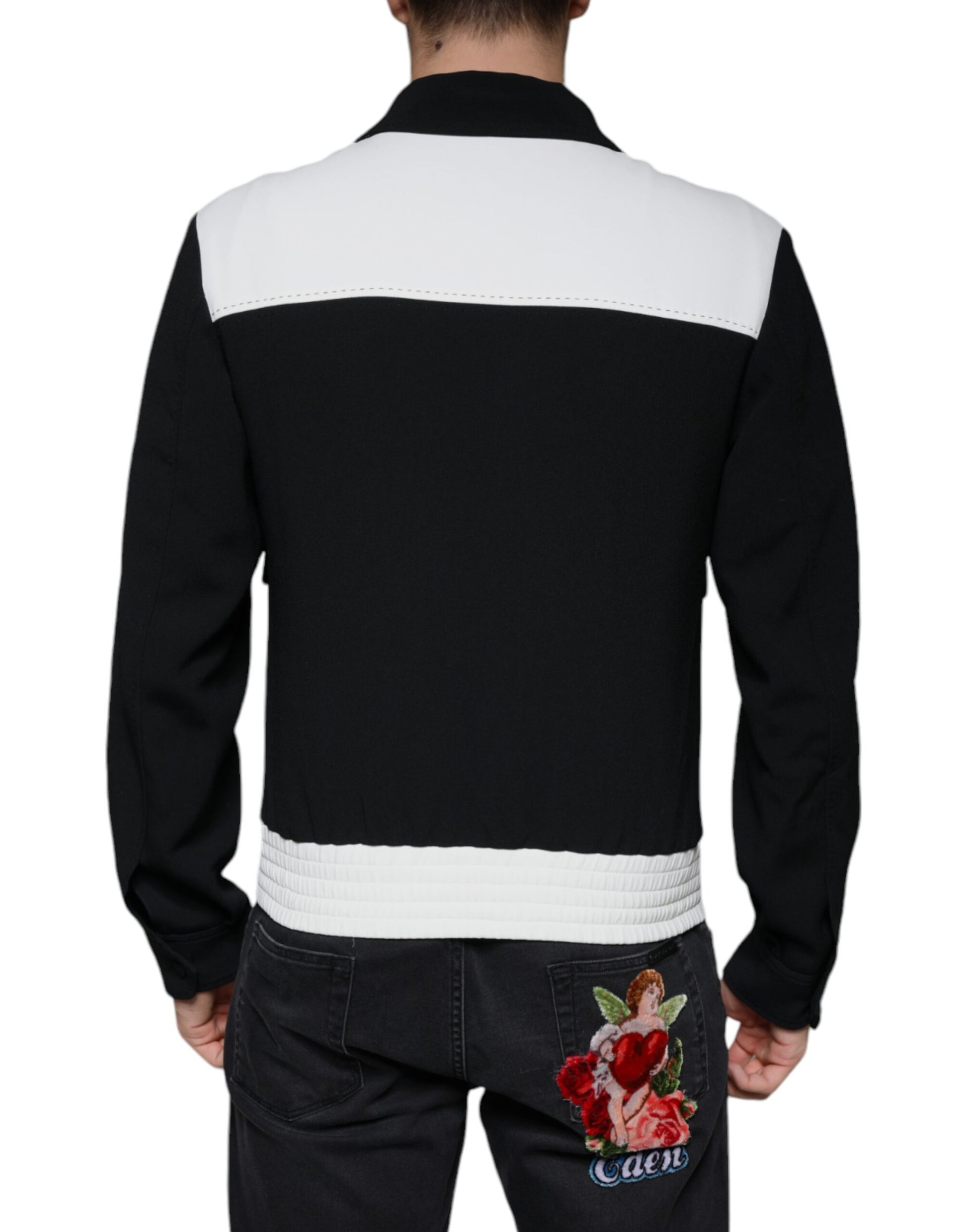 Dolce & Gabbana Black Biker Jackets for Men side view