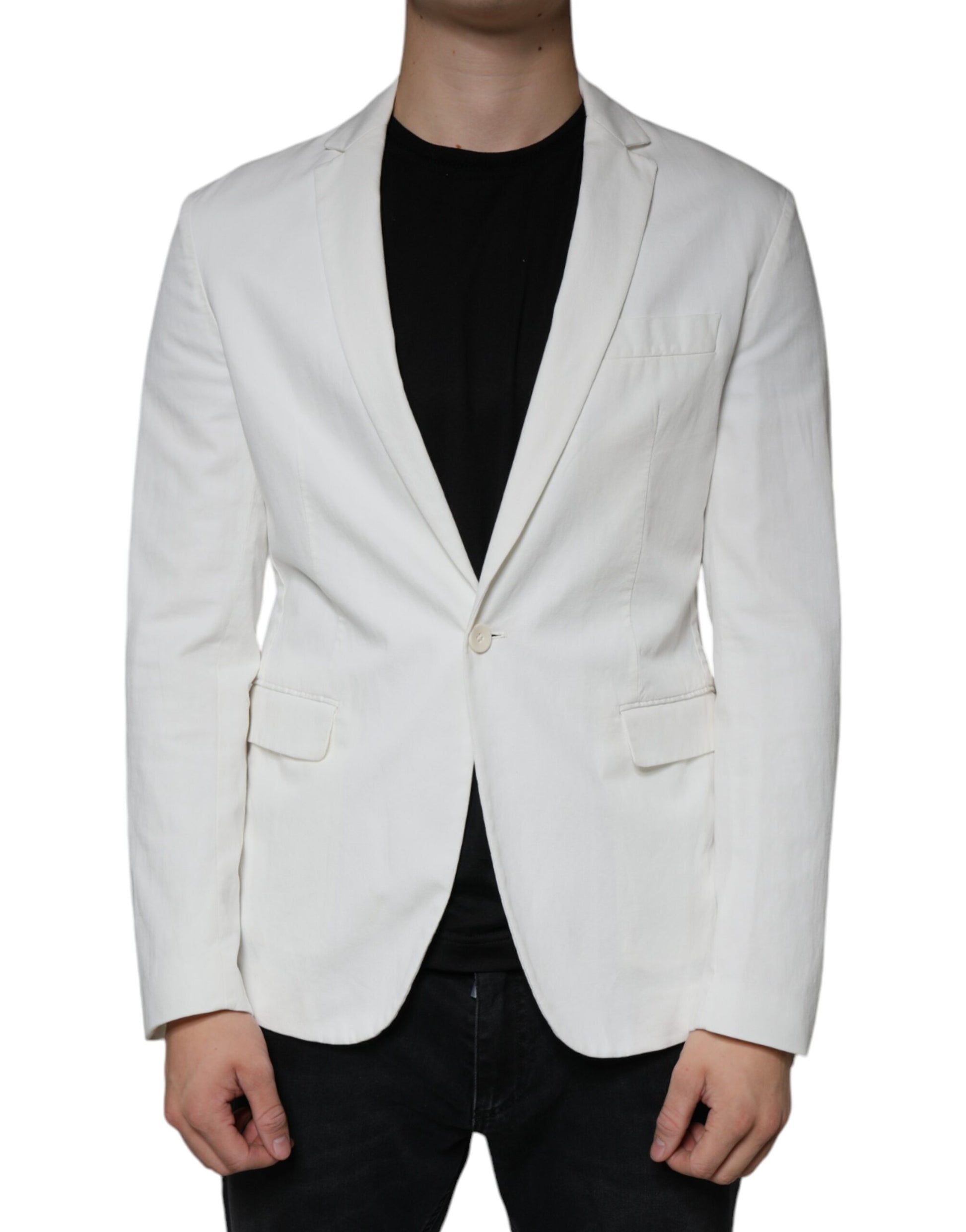 Veste de soirée Dondup blanche à un bouton et simple boutonnage