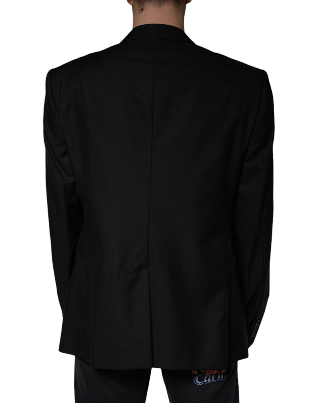 Dolce & Gabbana Blazer Manteau Homme Simple Boutonnage Laine Noire