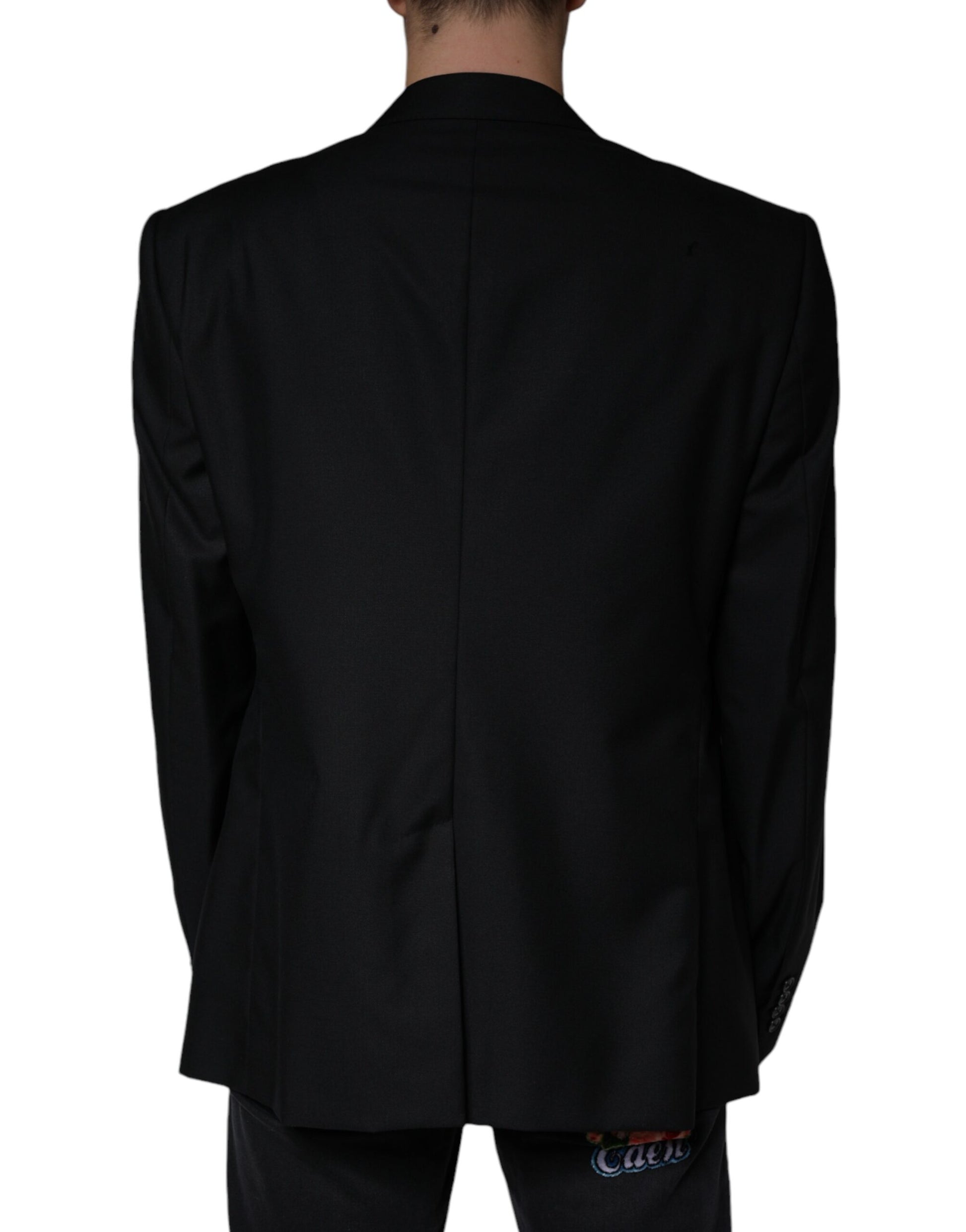 Dolce & Gabbana Blazer Manteau Homme Simple Boutonnage Laine Noire