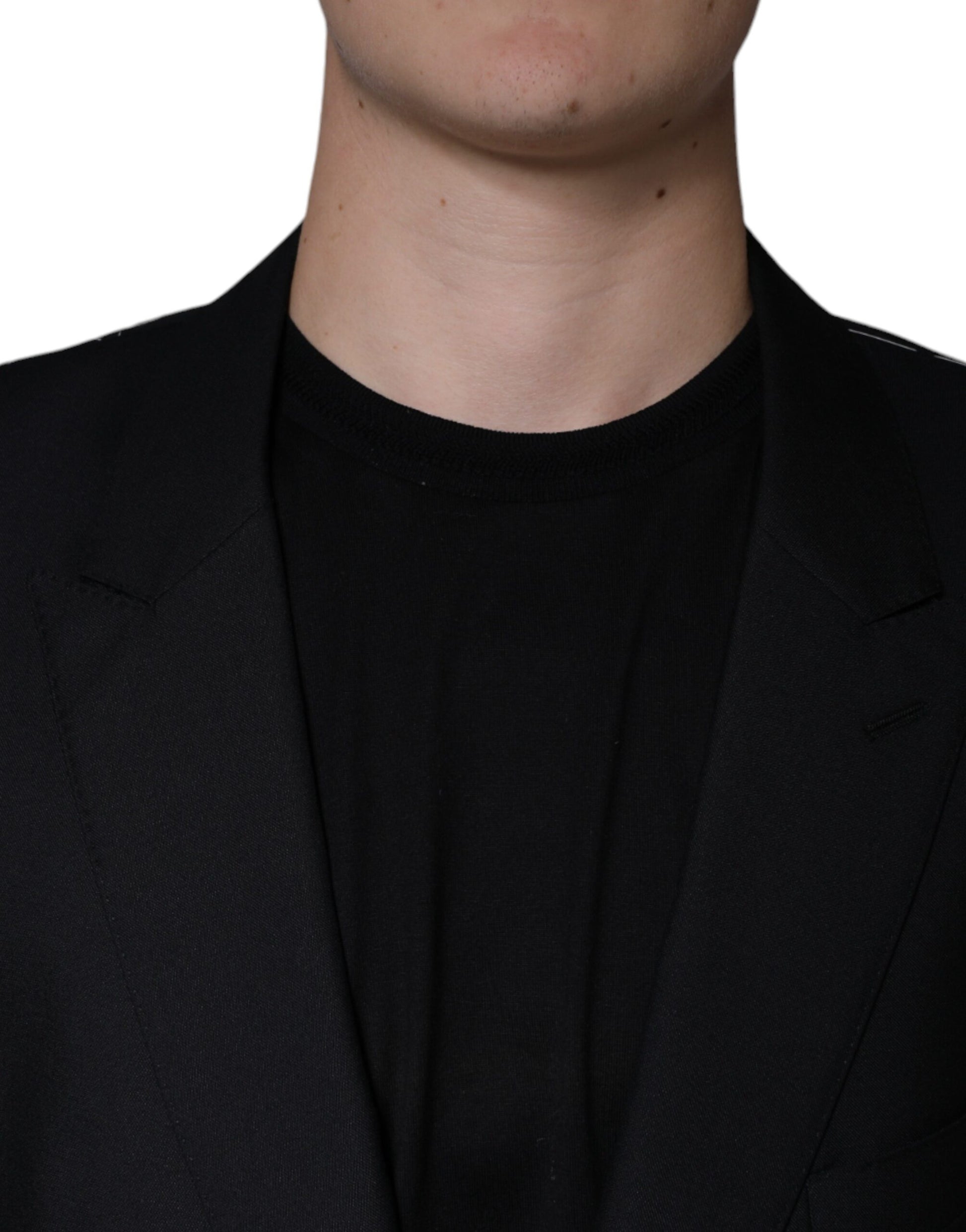 Dolce & Gabbana Blazer Manteau Homme Simple Boutonnage Laine Noire
