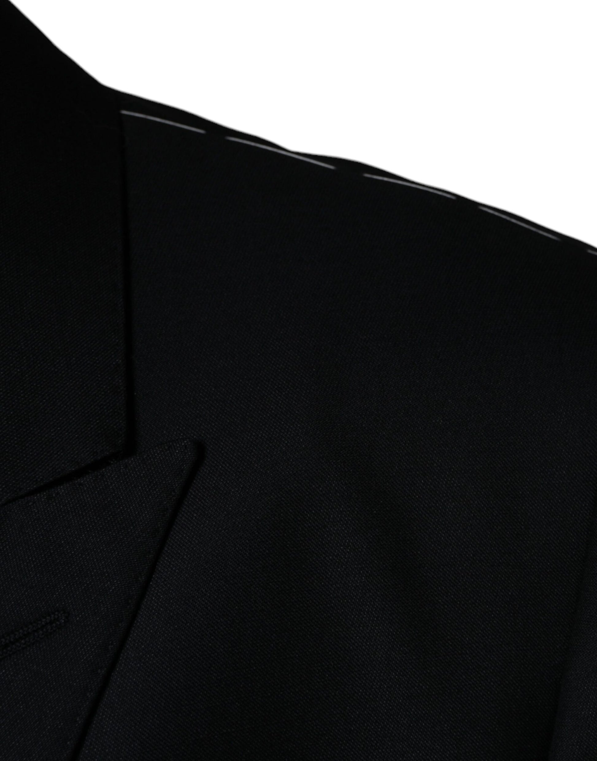 Dolce & Gabbana Blazer Manteau Homme Simple Boutonnage Laine Noire