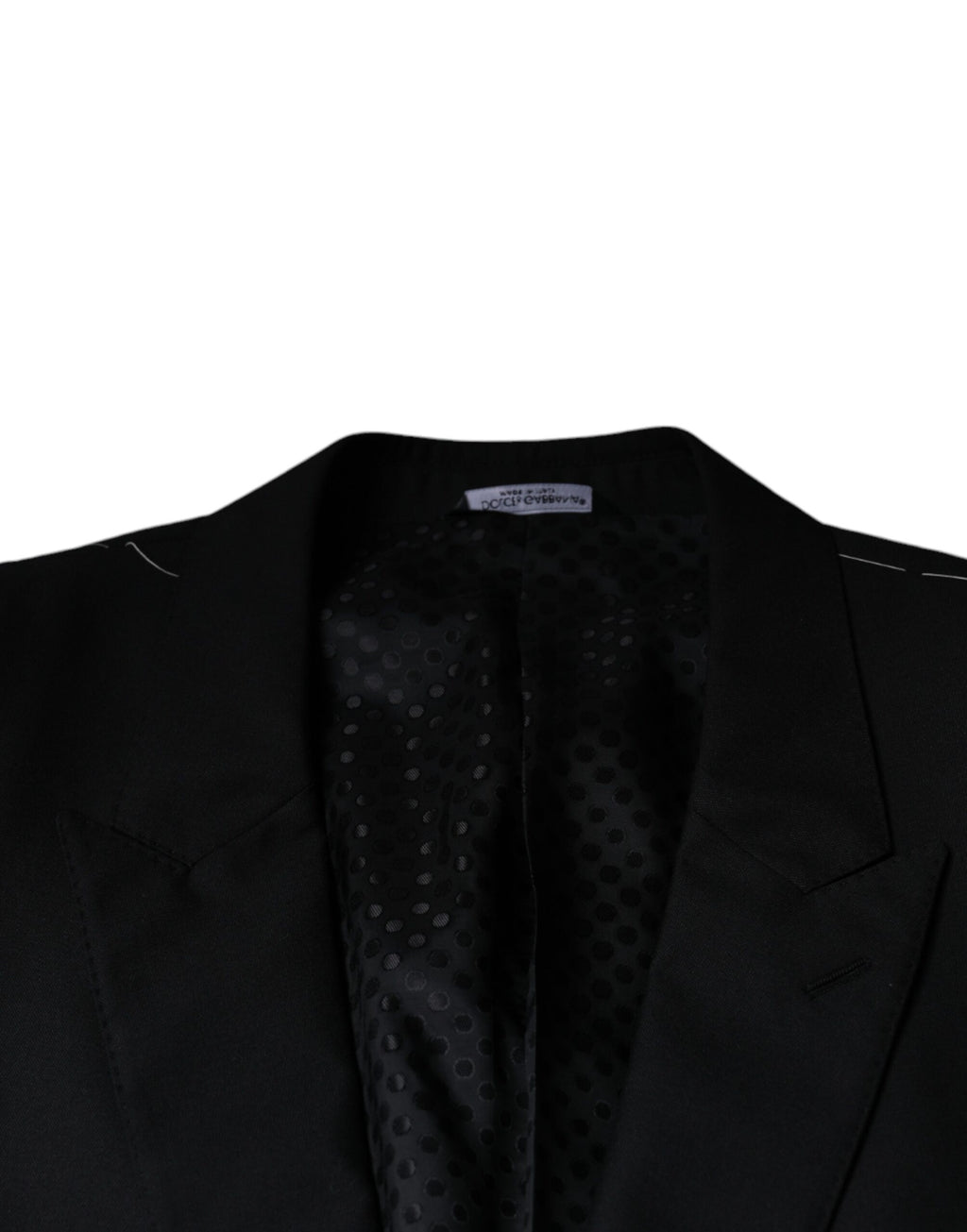 Dolce & Gabbana Blazer Manteau Homme Simple Boutonnage Laine Noire