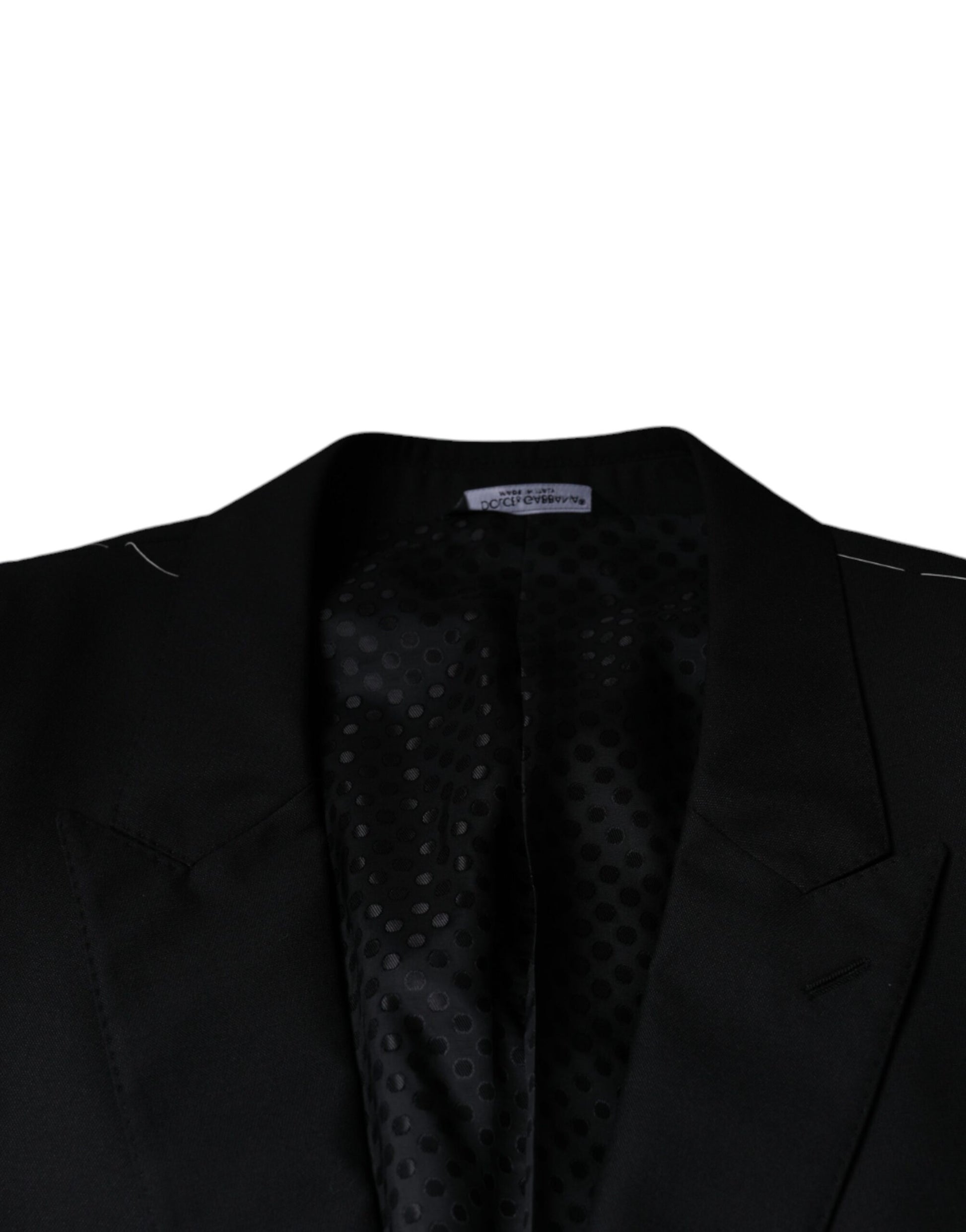Dolce & Gabbana Blazer Manteau Homme Simple Boutonnage Laine Noire