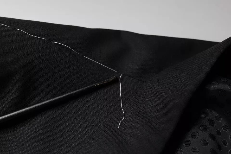 Dolce & Gabbana Blazer Manteau Homme Simple Boutonnage Laine Noire