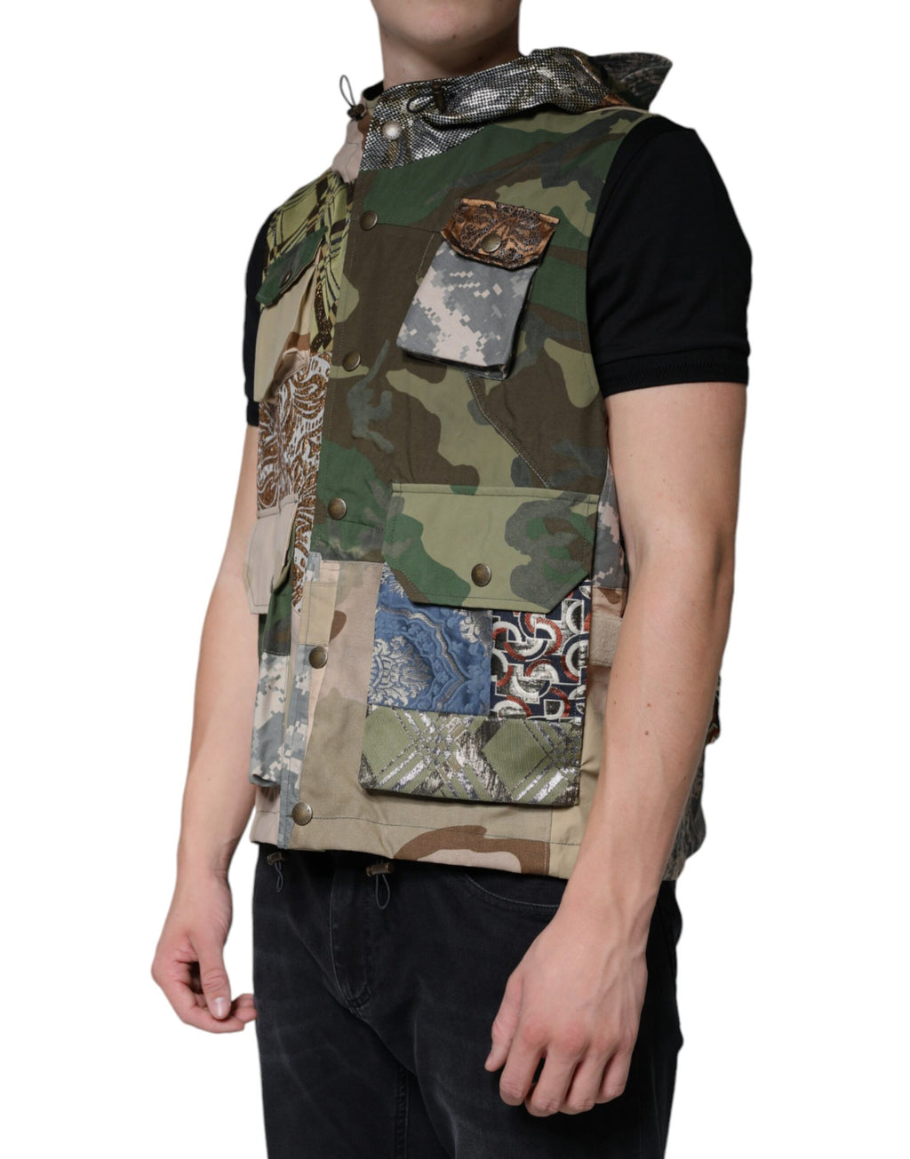 Dolce & Gabbana Multicolor Sleeveless Jacket for Men detail view