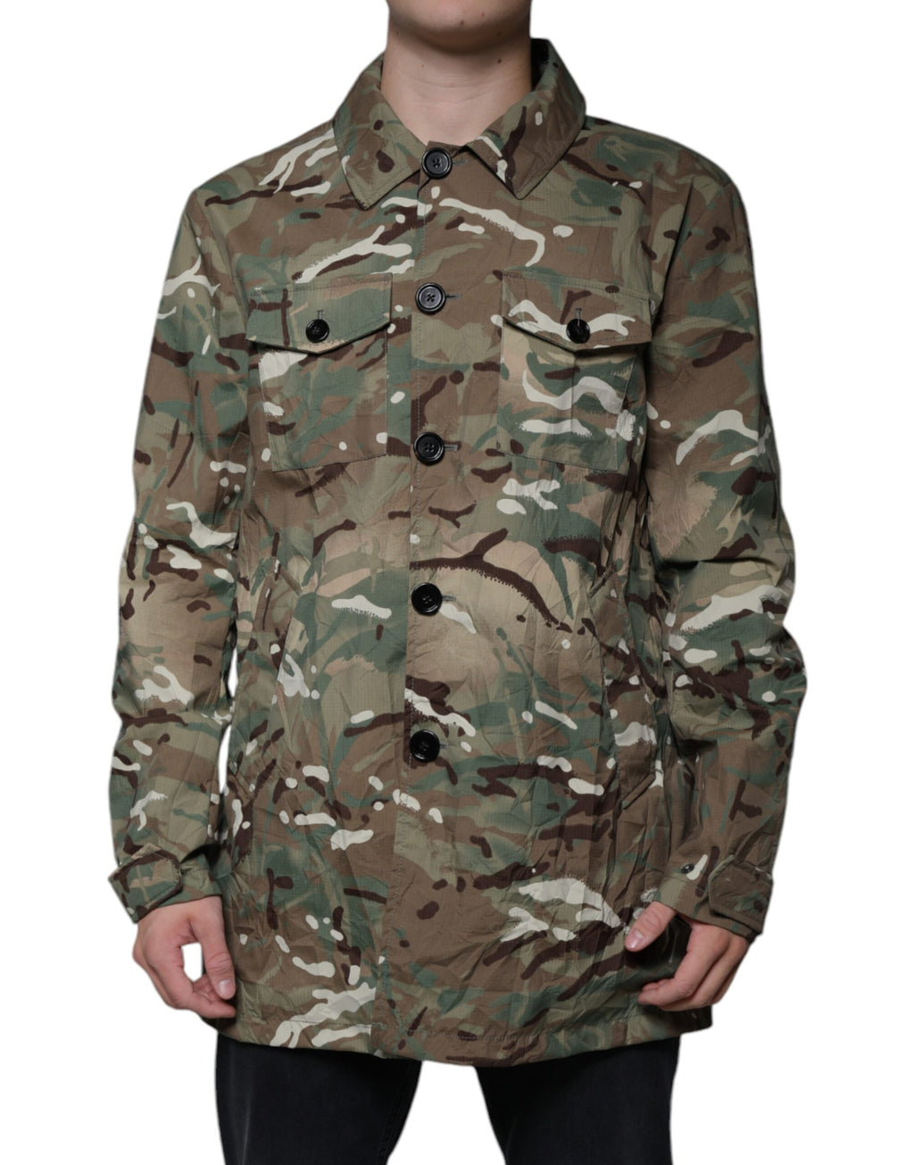 Dolce & Gabbana Veste Manteau à Col Camouflage Multicolore