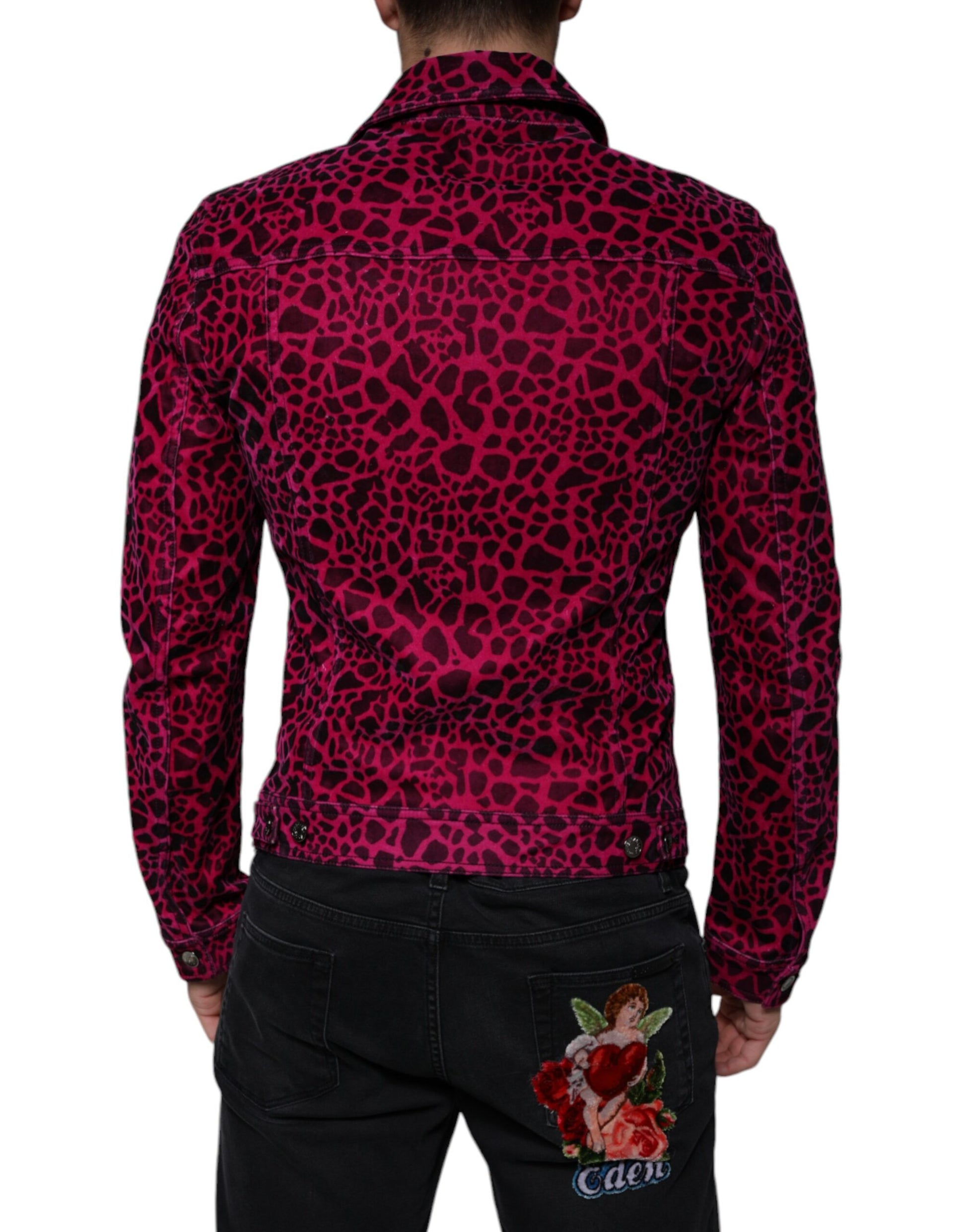 Dolce & Gabbana Pink Denim Jackets for Men side view