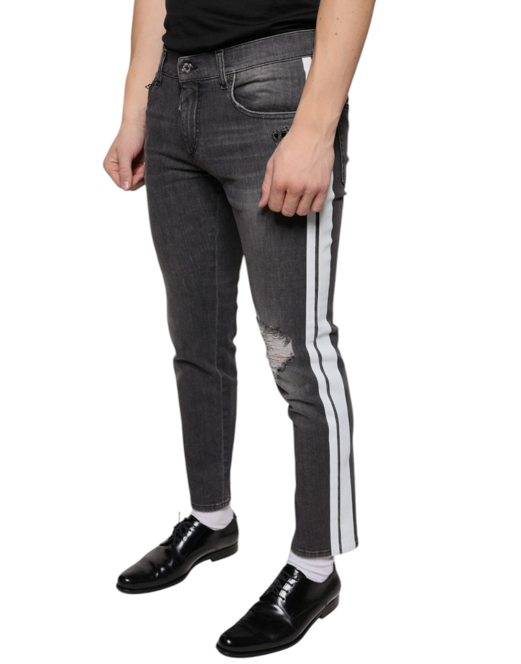 Dolce & Gabbana Black Skinny Jeans for Men detail view