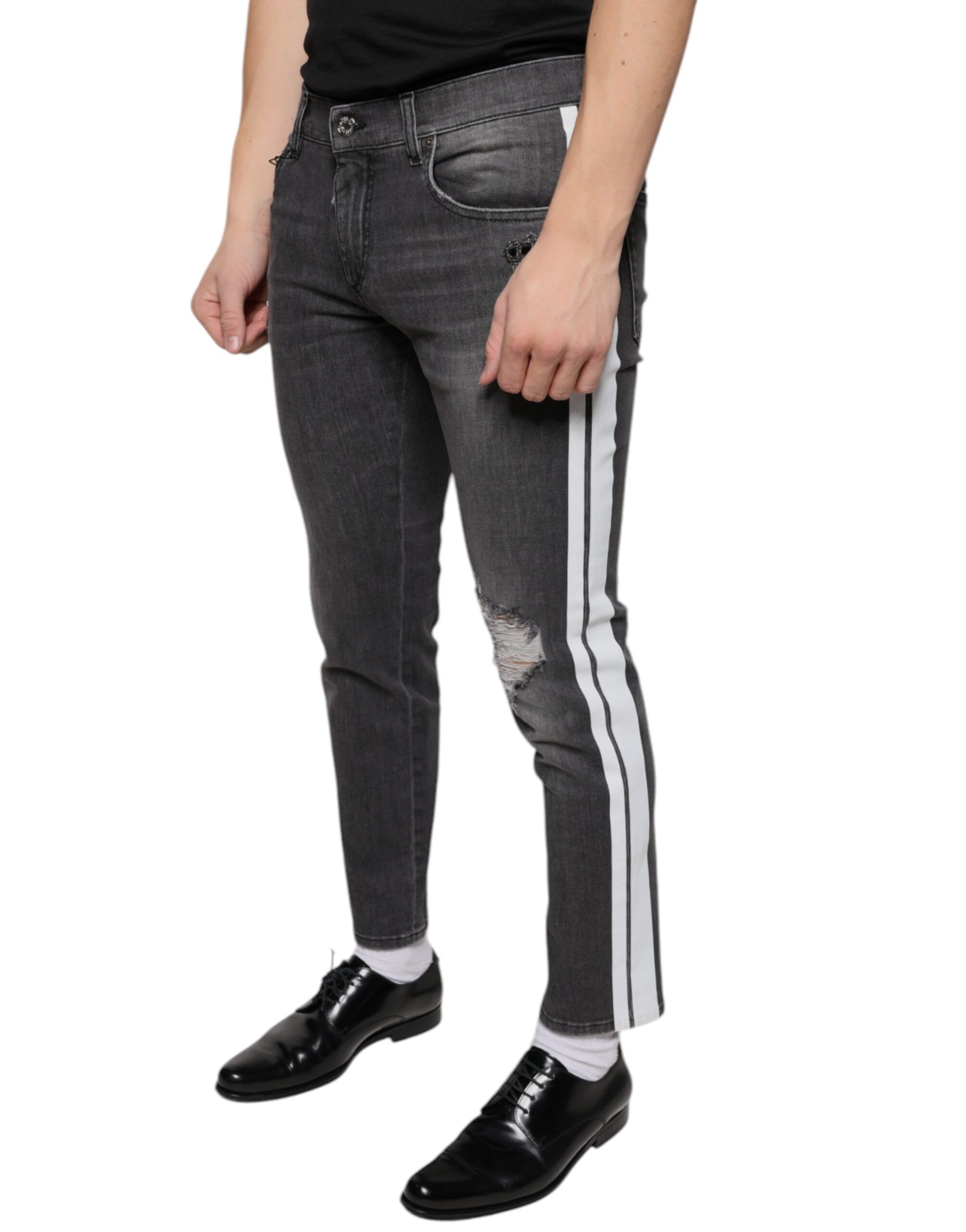 Dolce & Gabbana Black Skinny Jeans for Men detail view