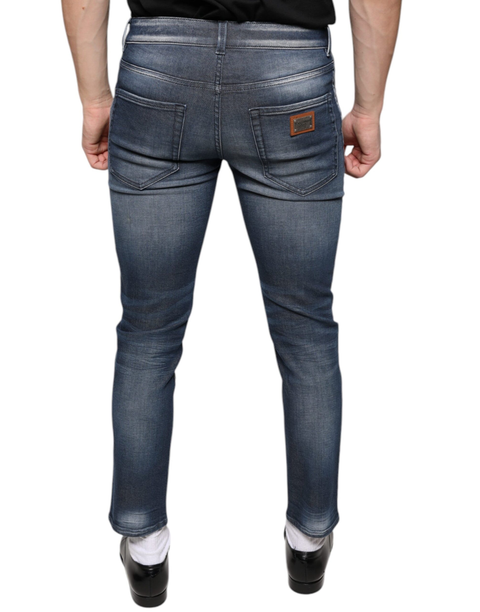 Dolce & Gabbana Blue Skinny Jeans for Men side view