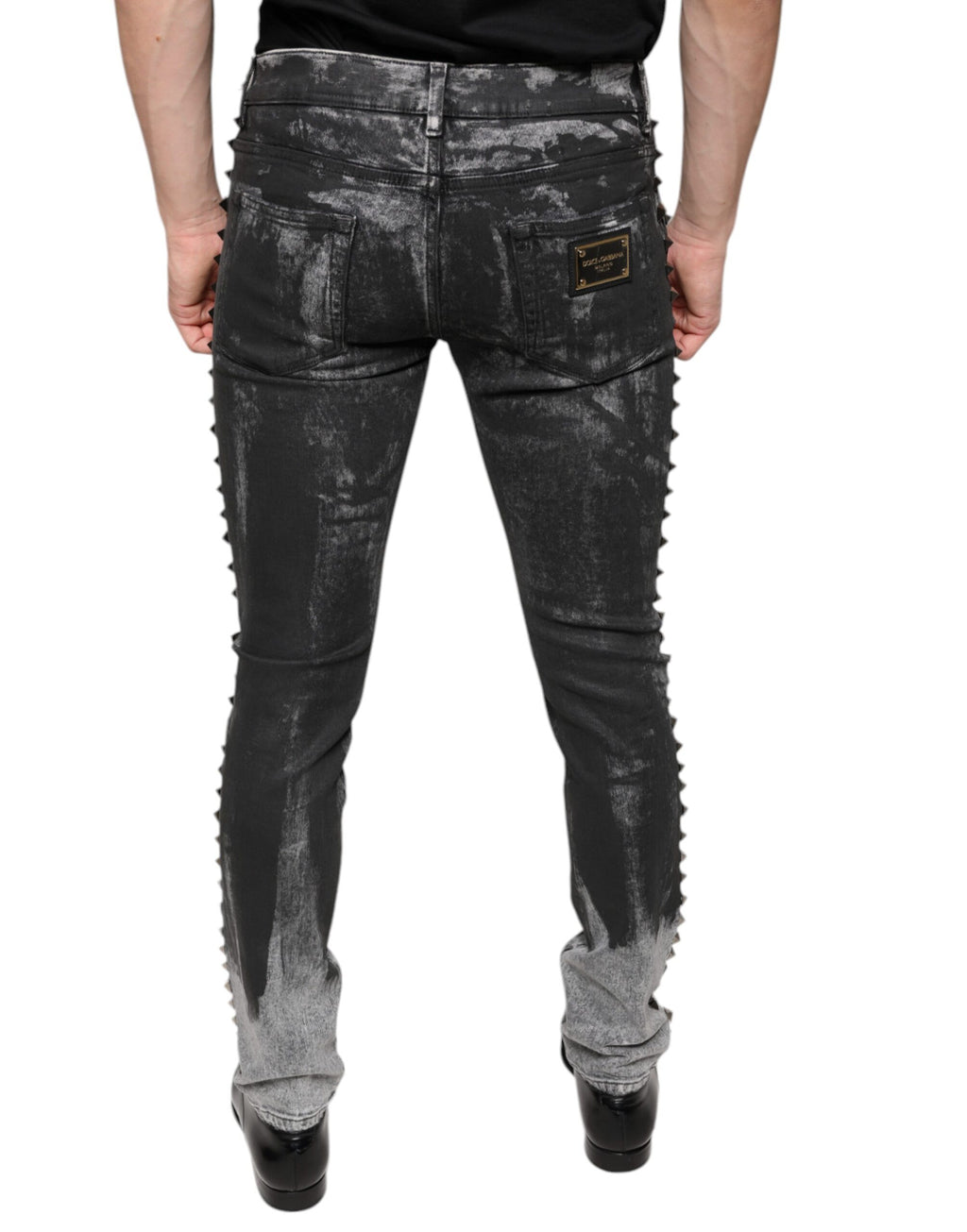 Dolce & Gabbana Black Skinny Jeans for Men side view