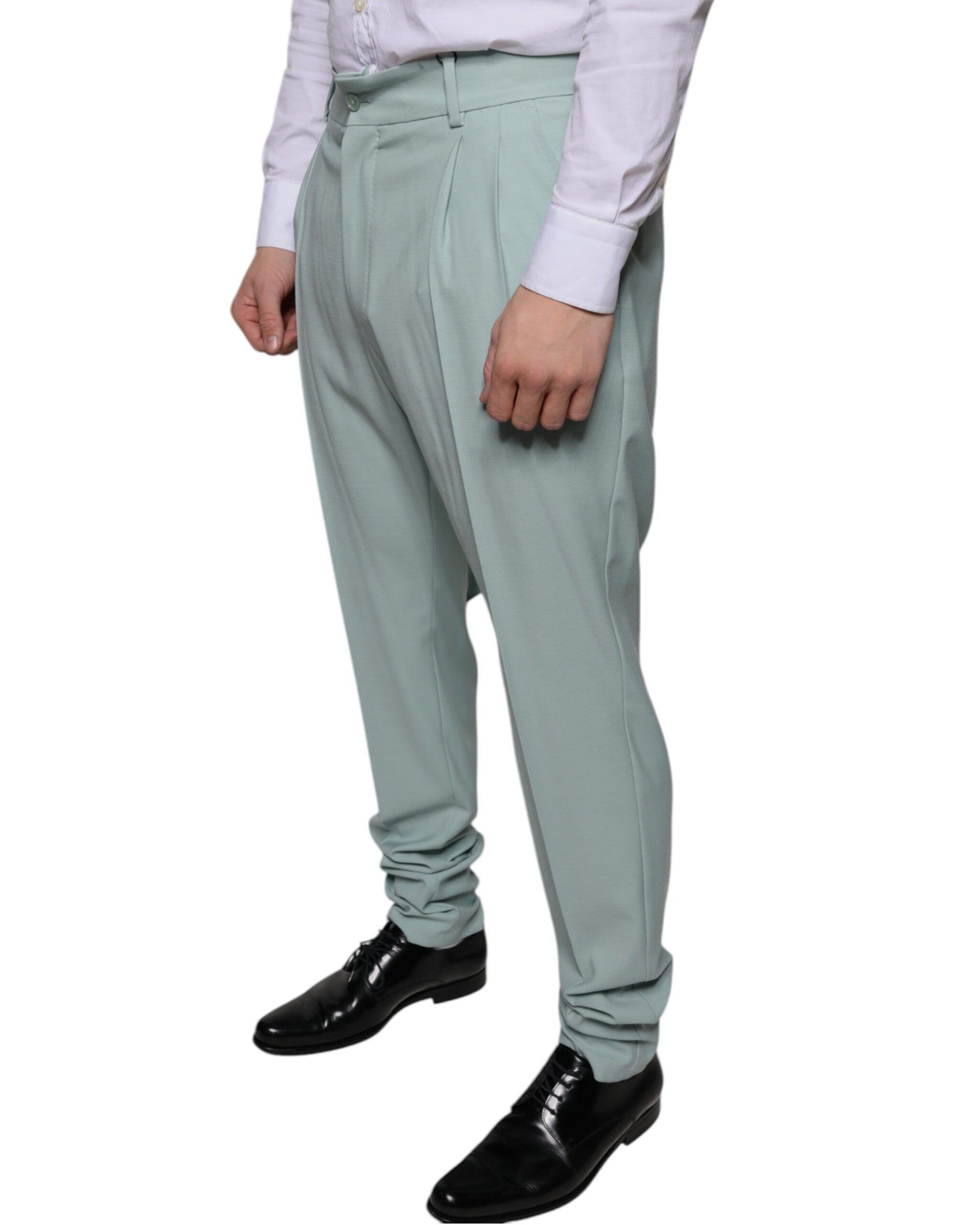 Dolce & Gabbana Green Dress Pants for Men detail view