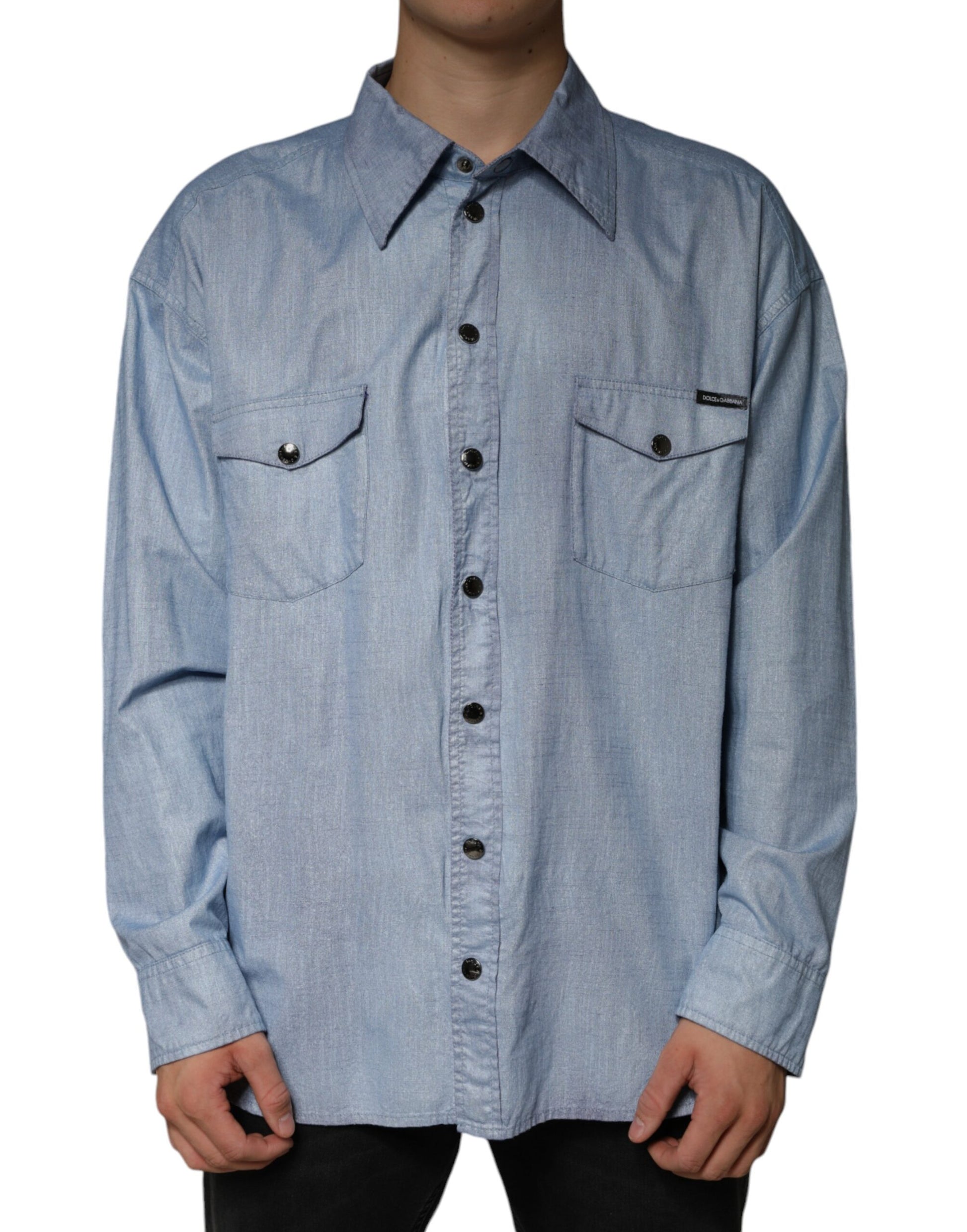 Dolce & Gabbana Blue Long Sleeve T-Shirt for Men alternate view