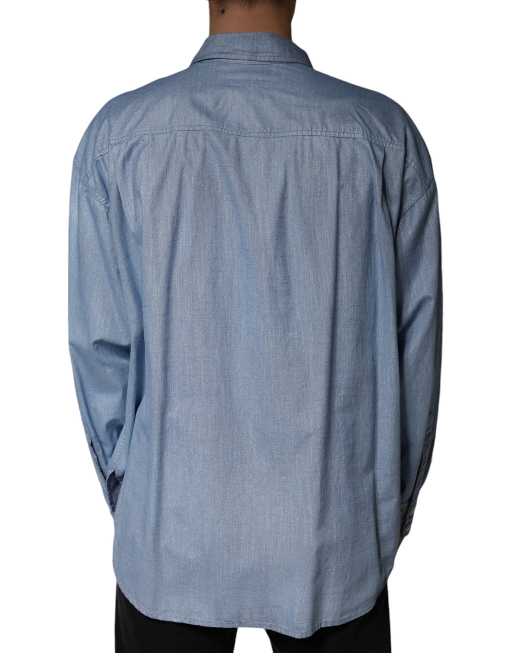 Dolce & Gabbana Blue Long Sleeve T-Shirt for Men side view