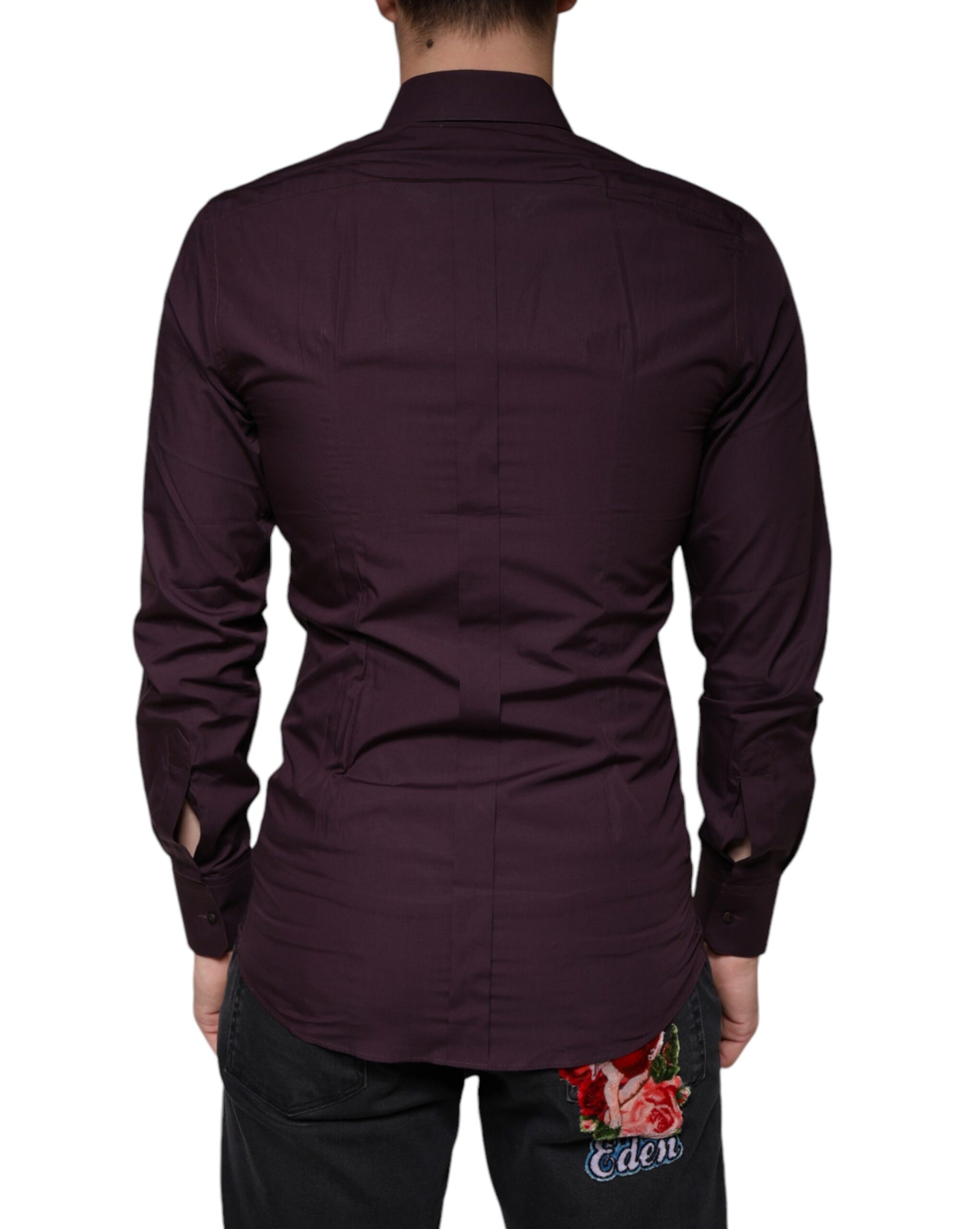 Dolce & Gabbana Purple Dress Shirt for Men side view