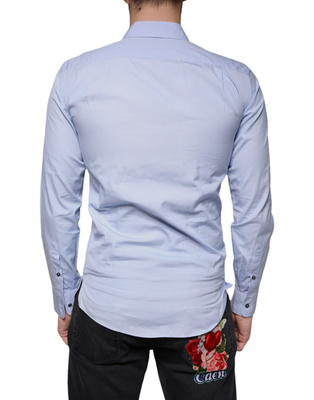 Dolce & Gabbana Blue Dress Shirt for Men side view