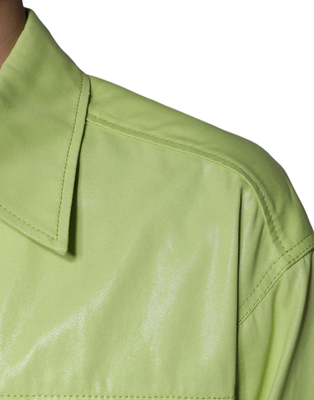 Chemise boutonnée à col en coton vert Dolce & Gabbana pour homme