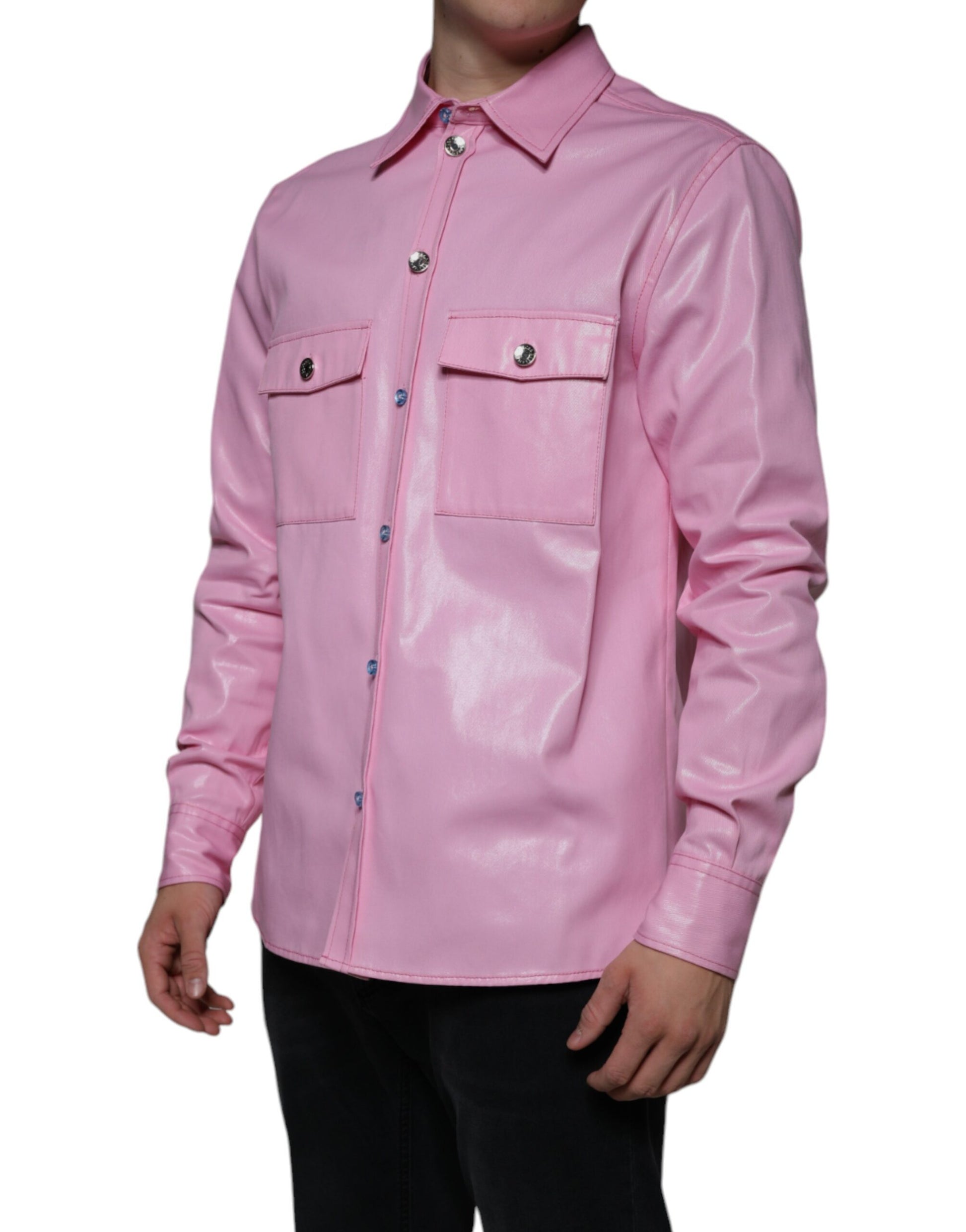 Dolce & Gabbana Pink Long Sleeve T-Shirt for Men detail view