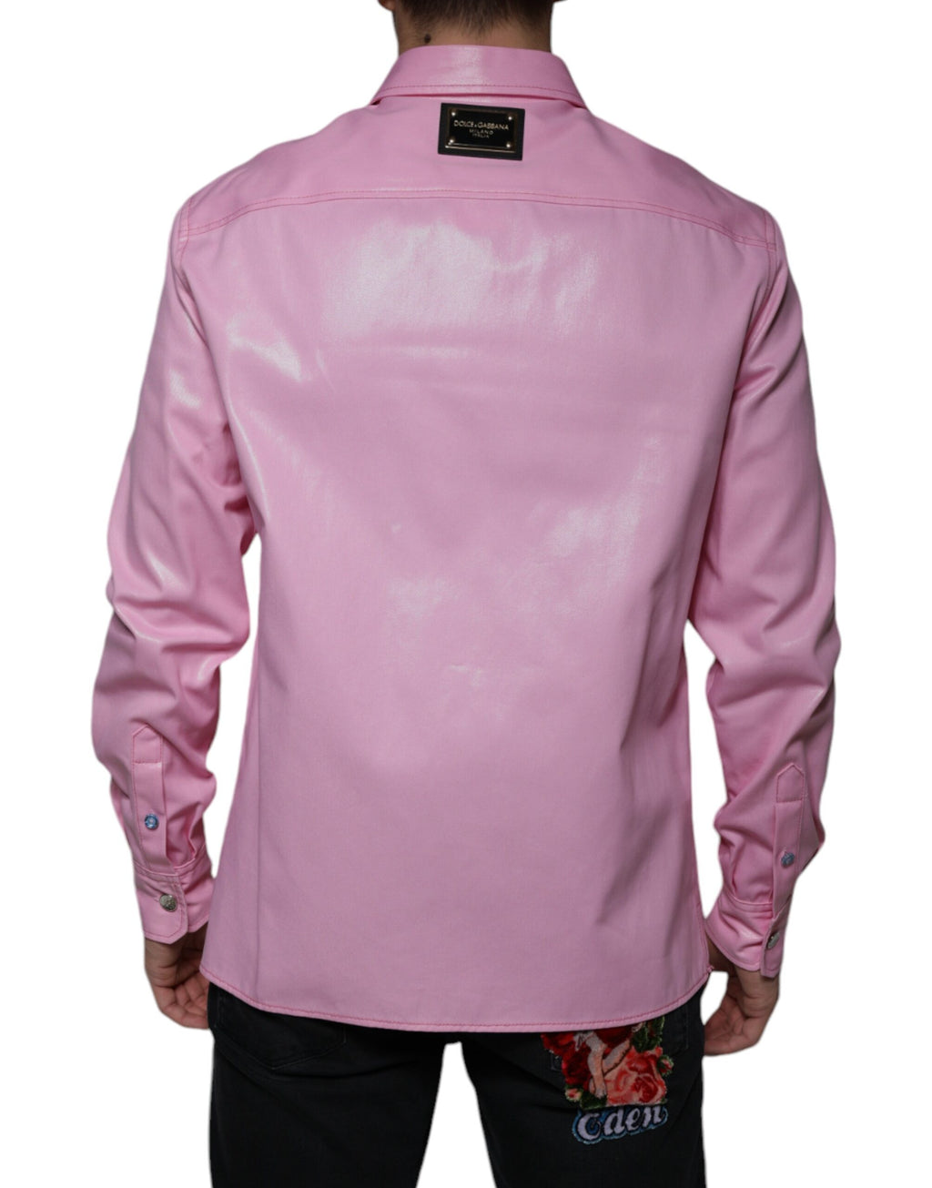 Dolce & Gabbana Pink Long Sleeve T-Shirt for Men side view
