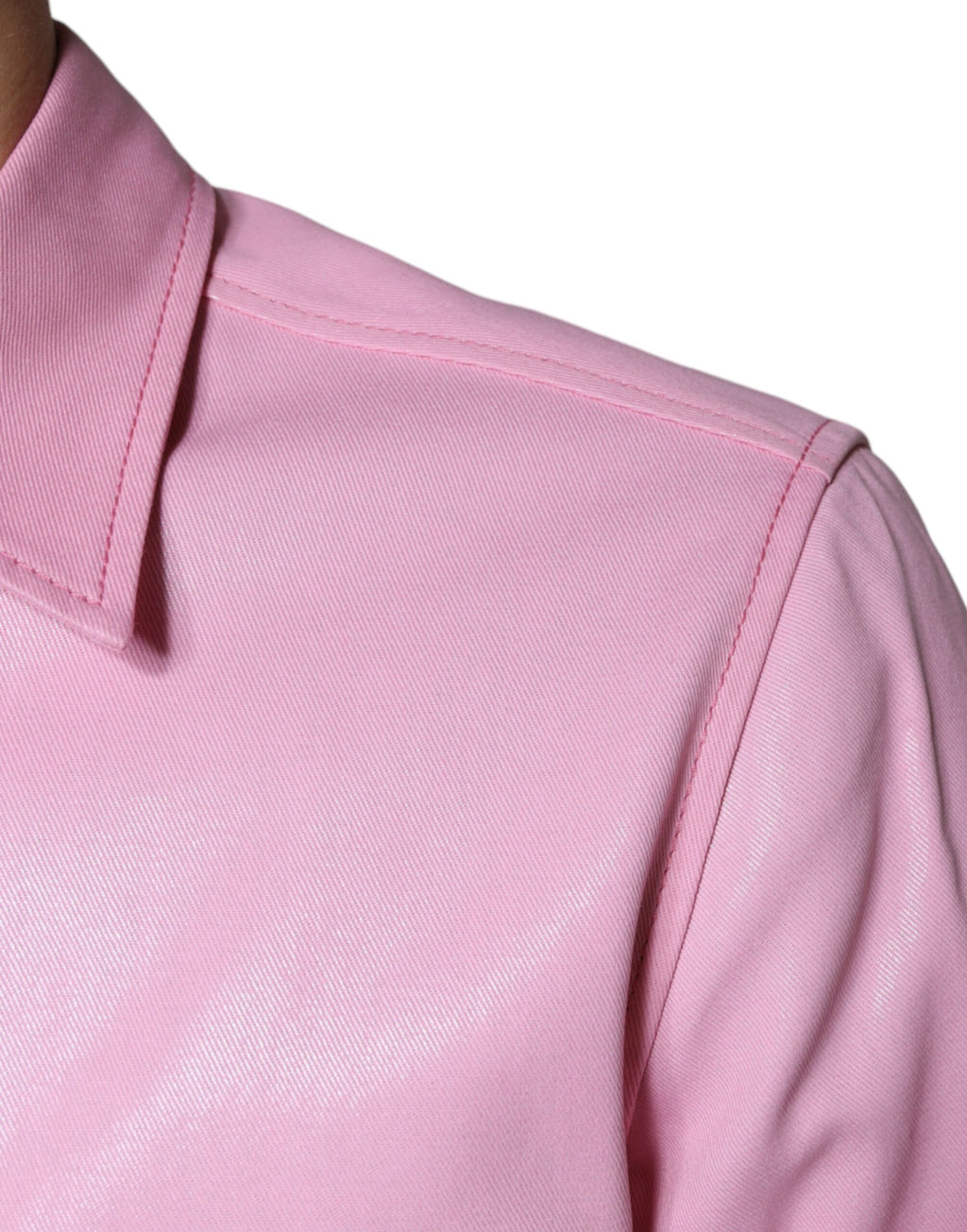 Chemise boutonnée à col en coton rose Dolce & Gabbana