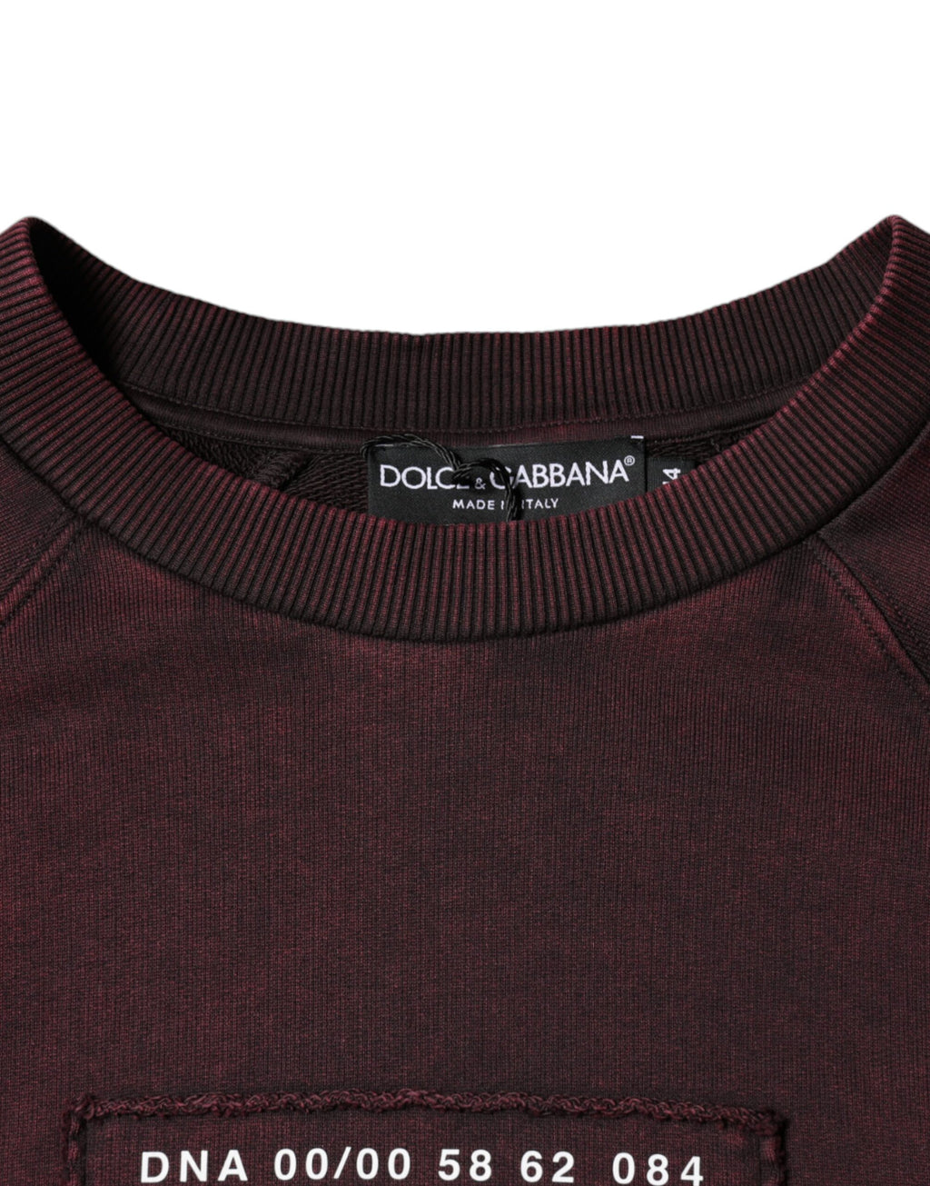 Sweat-shirt Dolce & Gabbana bordeaux à col rond pour homme avec logo
