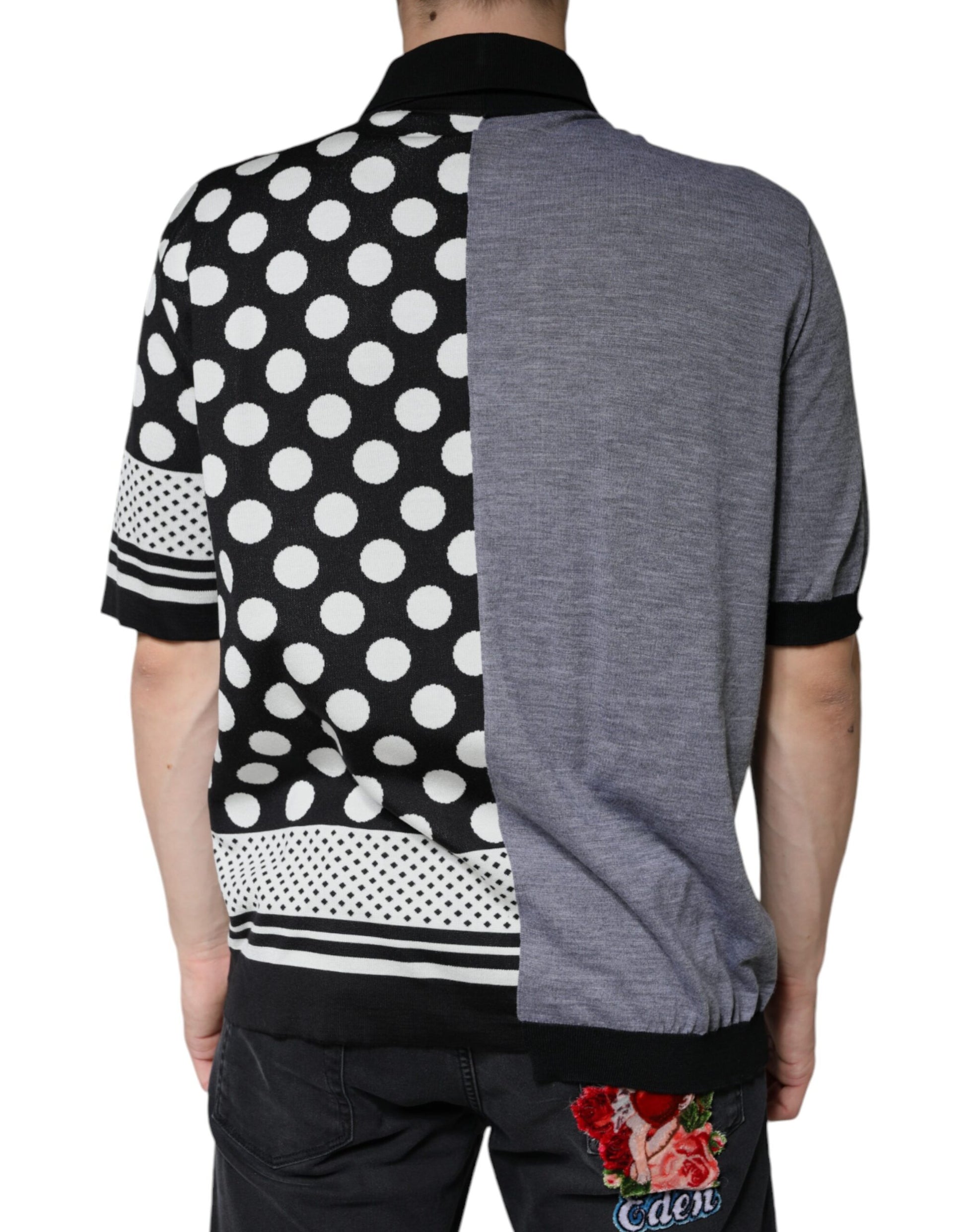 Dolce & Gabbana Black Polo Shirt for Men side view