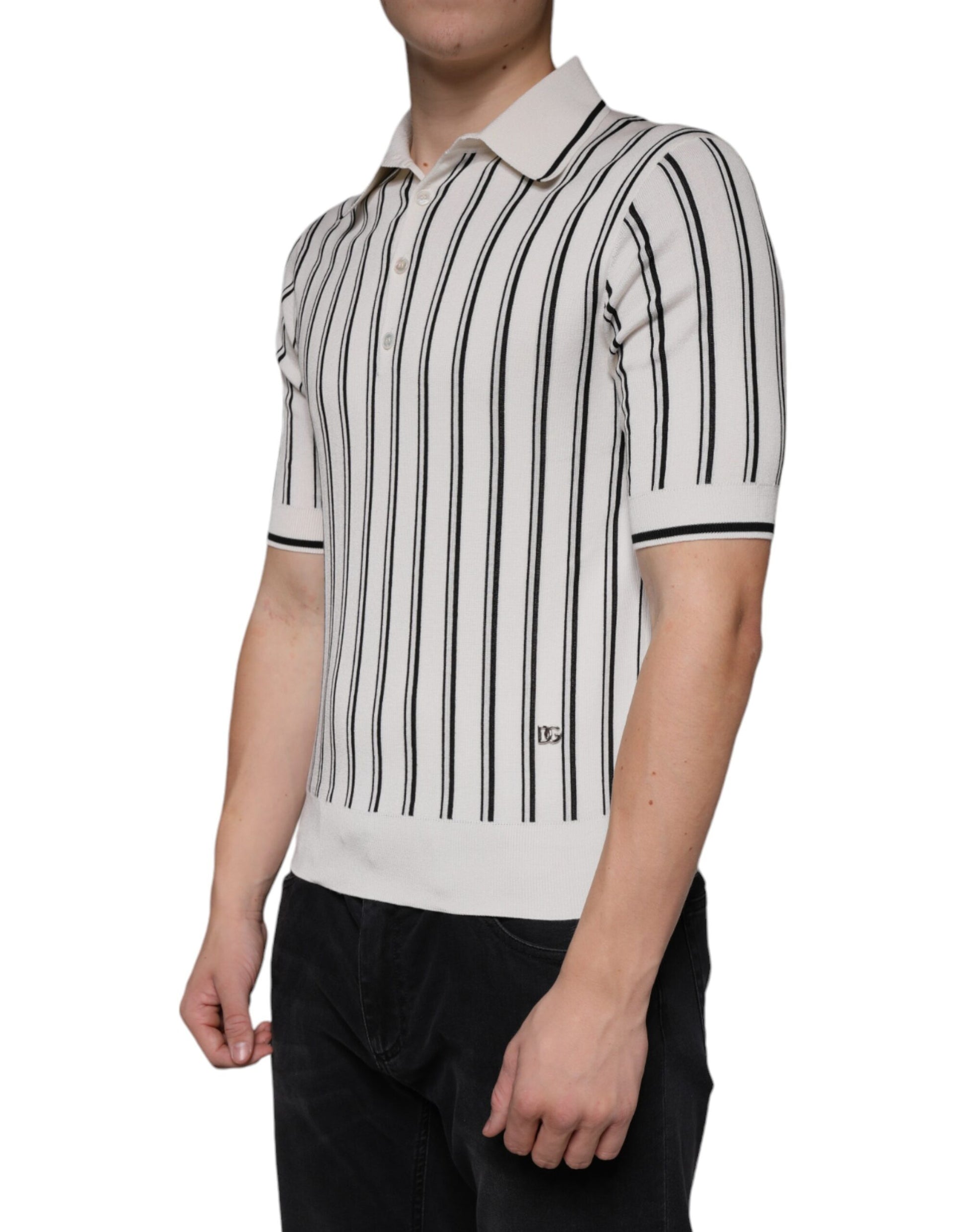 Dolce & Gabbana White Polo Shirt for Men detail view
