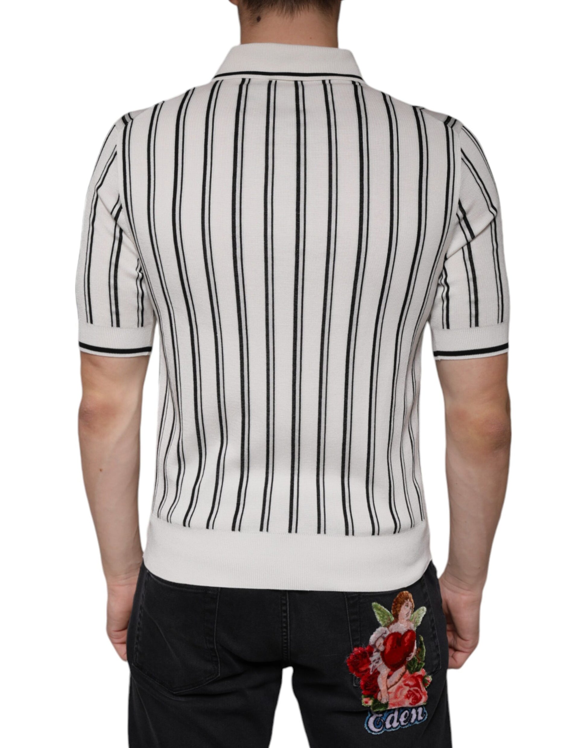 Dolce & Gabbana White Polo Shirt for Men side view