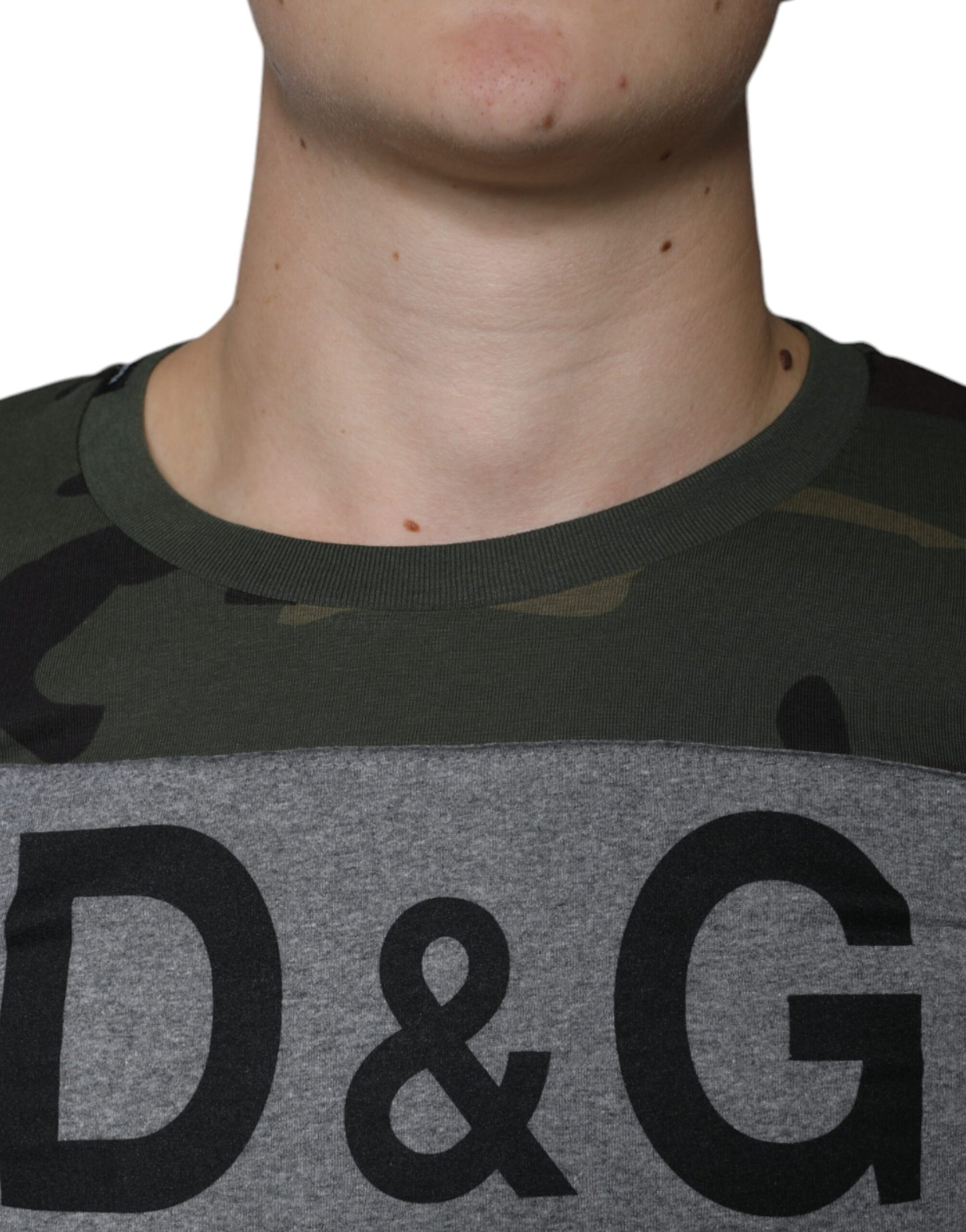 T-shirt Dolce & Gabbana en coton à col rond et imprimé camouflage multicolore