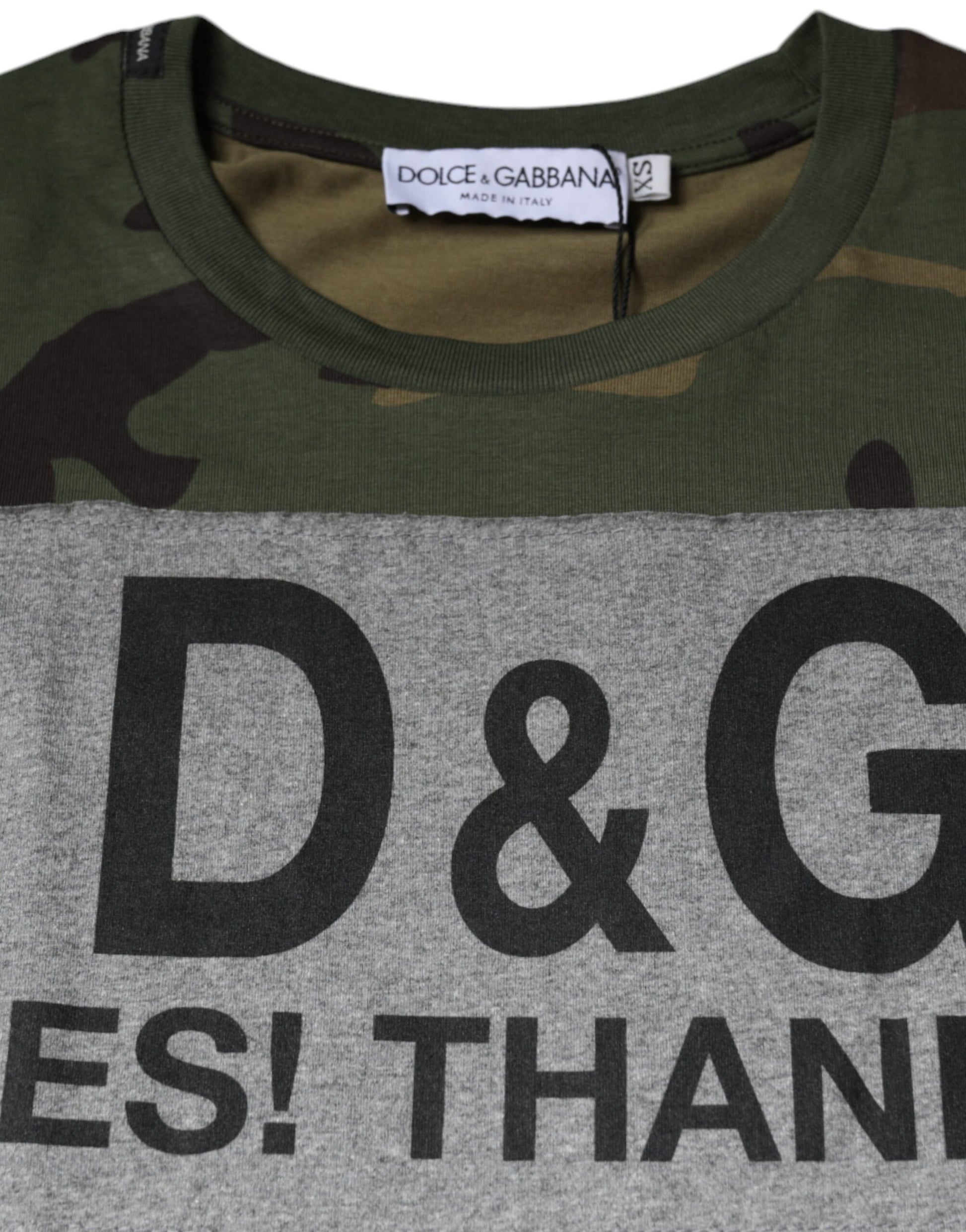 T-shirt Dolce & Gabbana en coton à col rond et imprimé camouflage multicolore