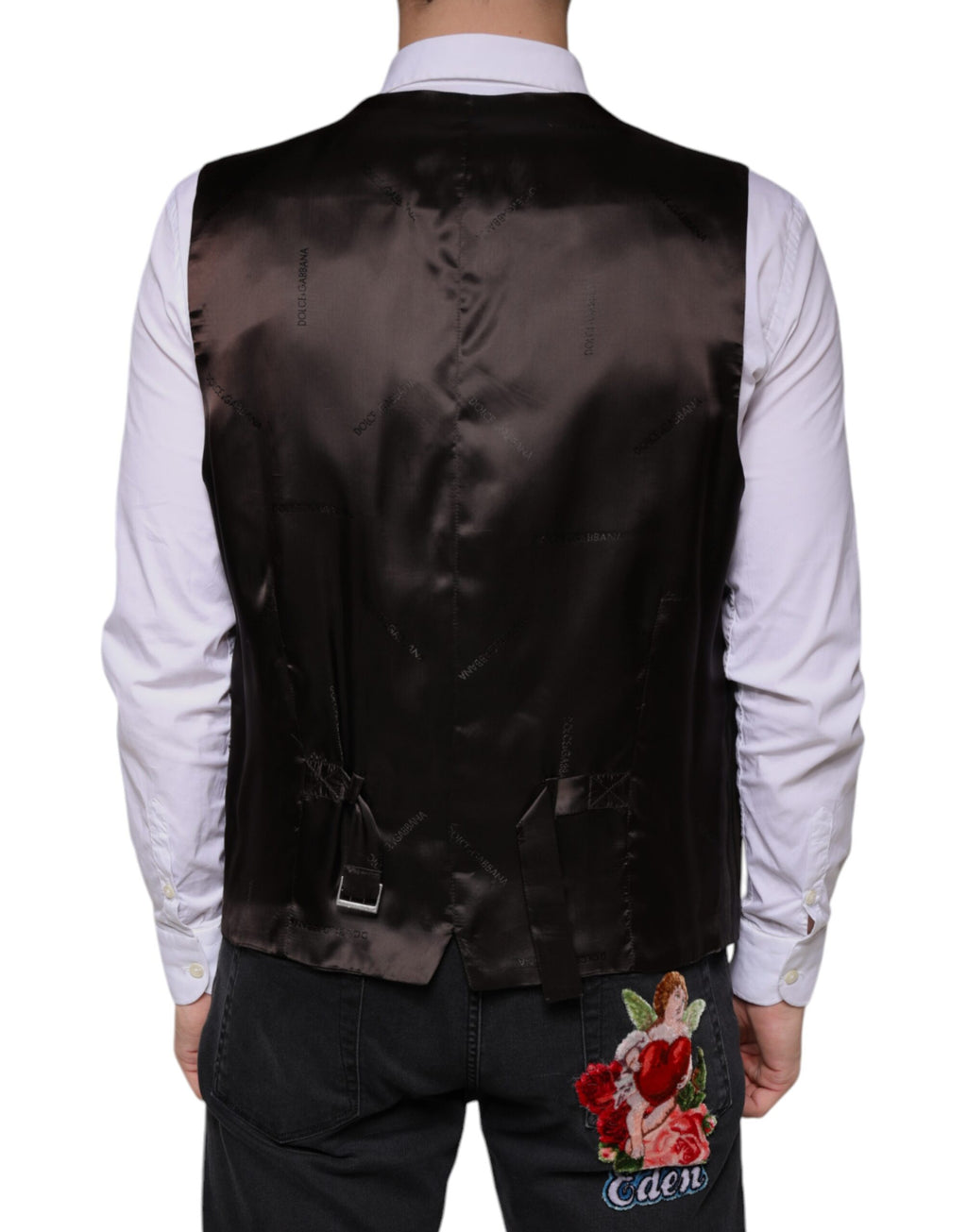 Dolce & Gabbana Black Waistcoats for Men side view