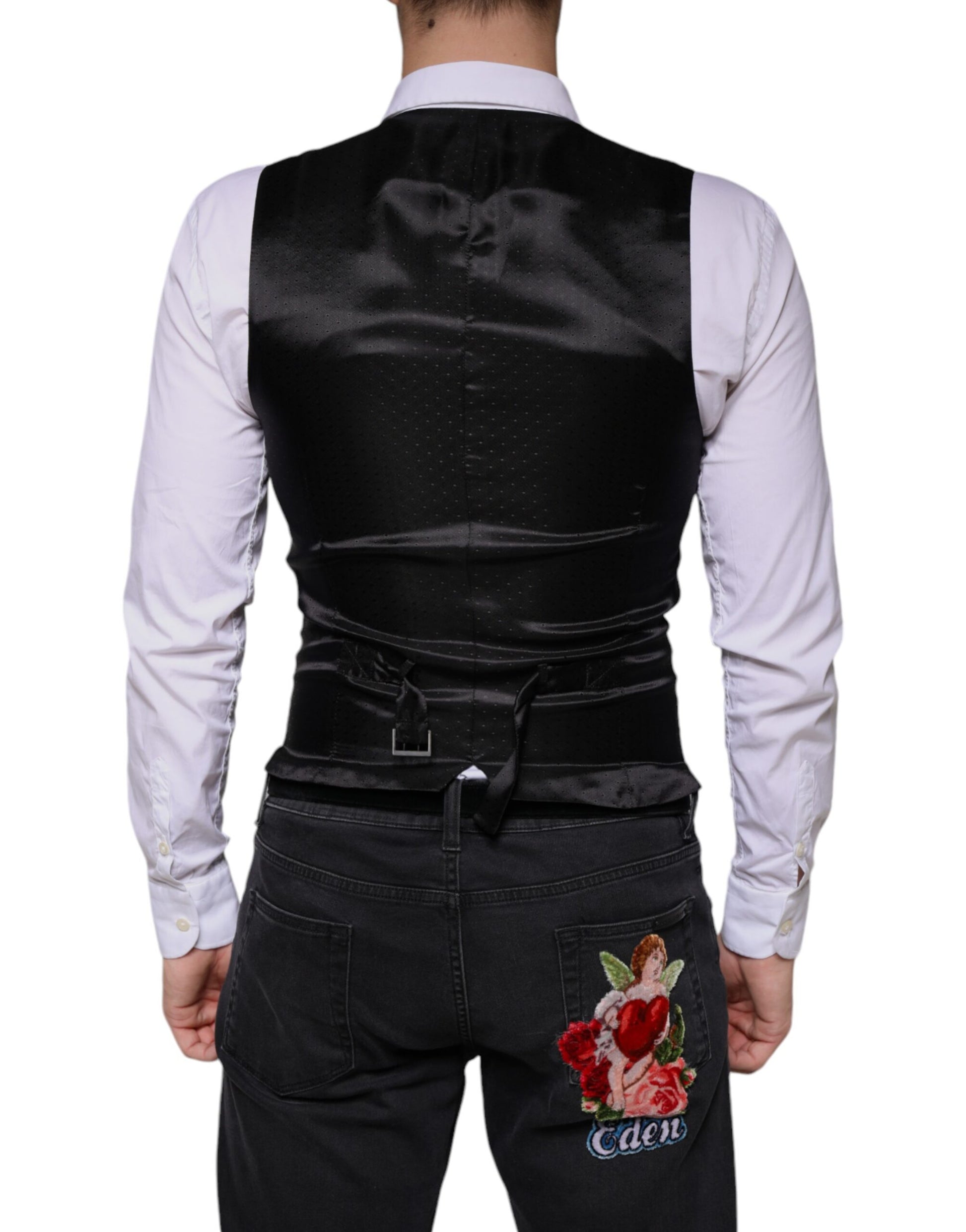 Dolce & Gabbana Black Waistcoats for Men side view
