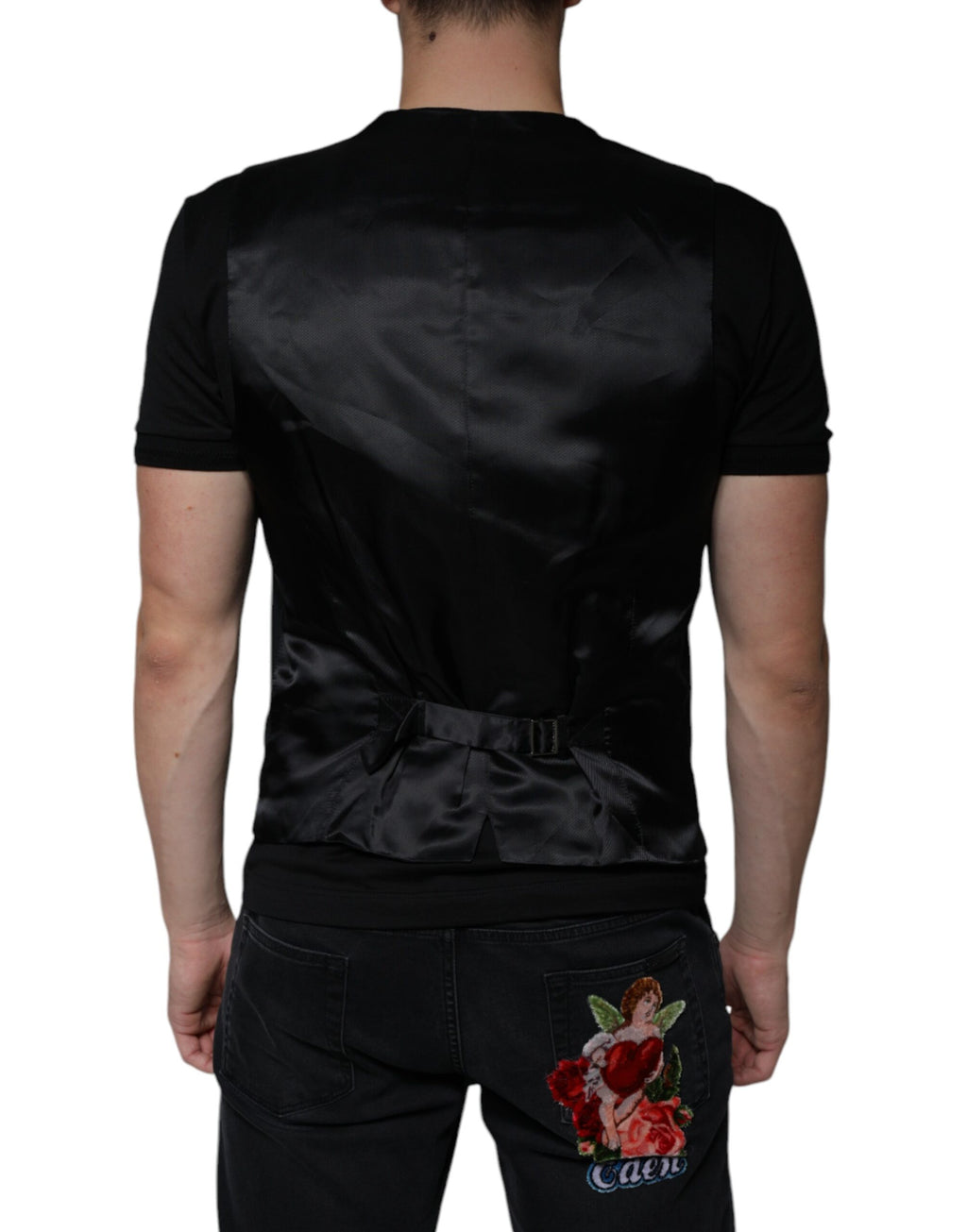 Dolce & Gabbana Black Waistcoats for Men side view