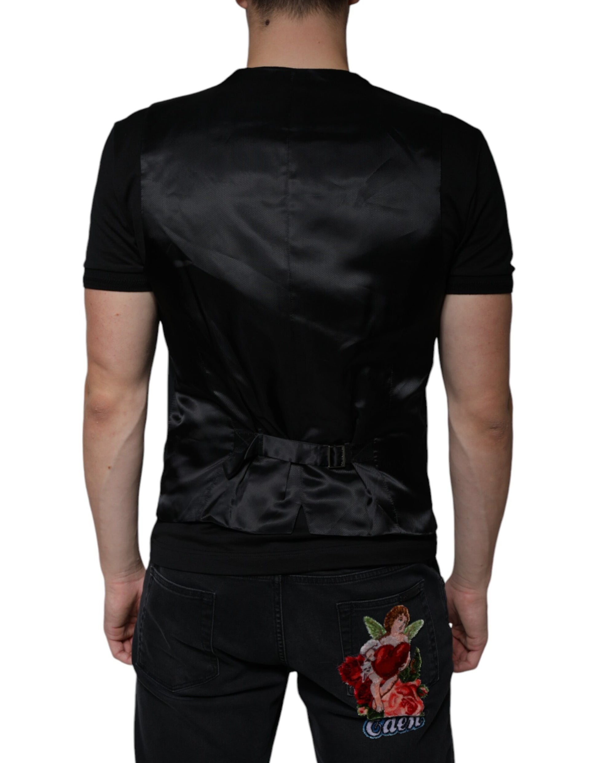 Dolce & Gabbana Black Waistcoats for Men side view