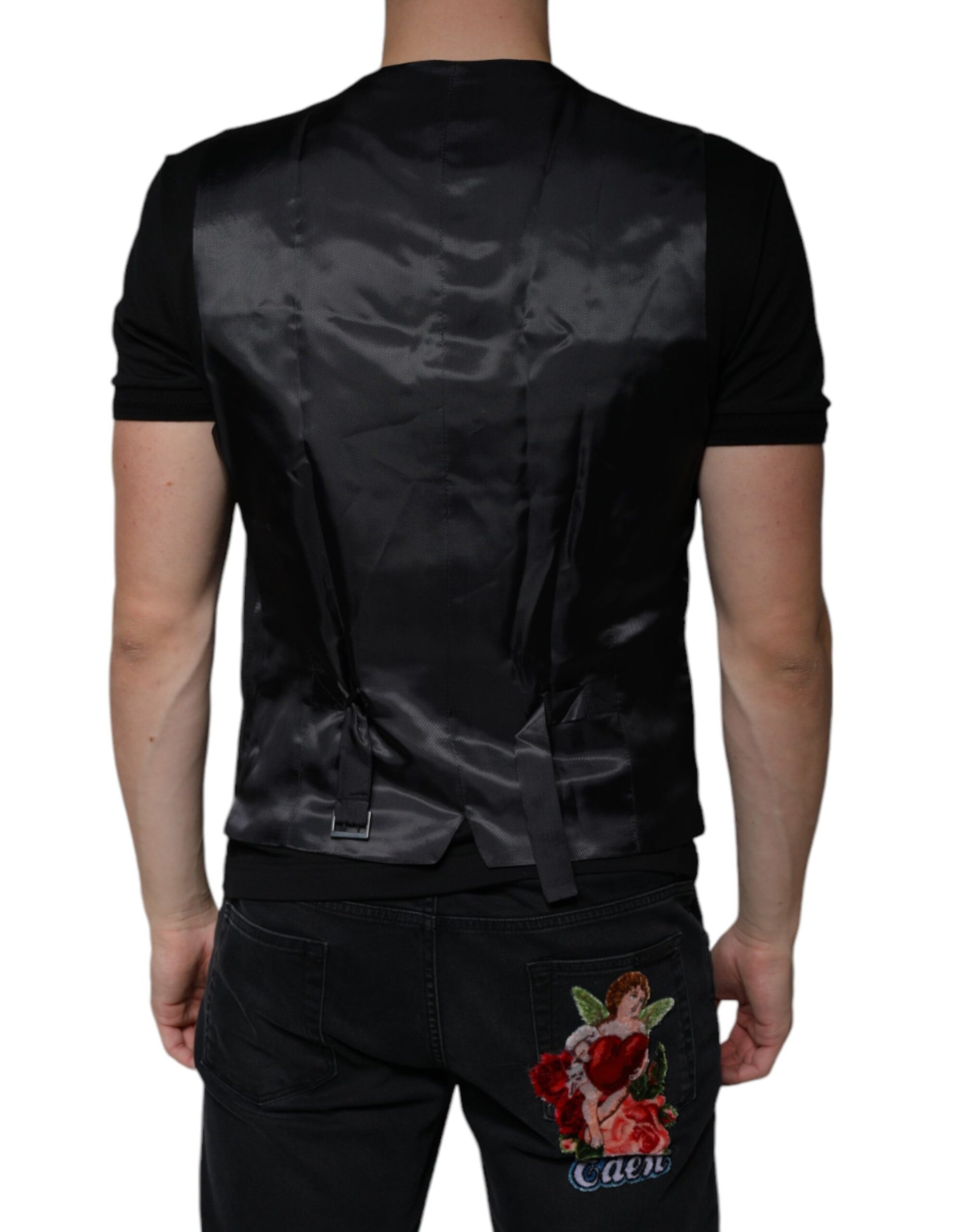 Dolce & Gabbana Black Waistcoats for Men side view
