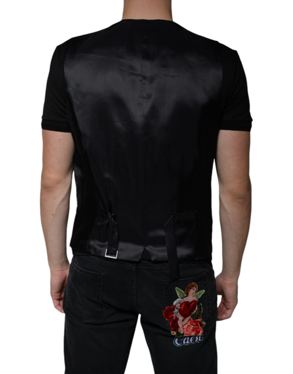 Dolce & Gabbana Black Waistcoats for Men side view