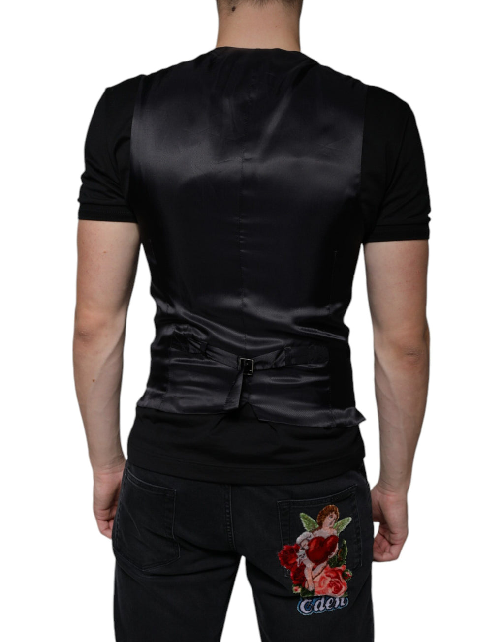 Dolce & Gabbana Black Waistcoats for Men side view
