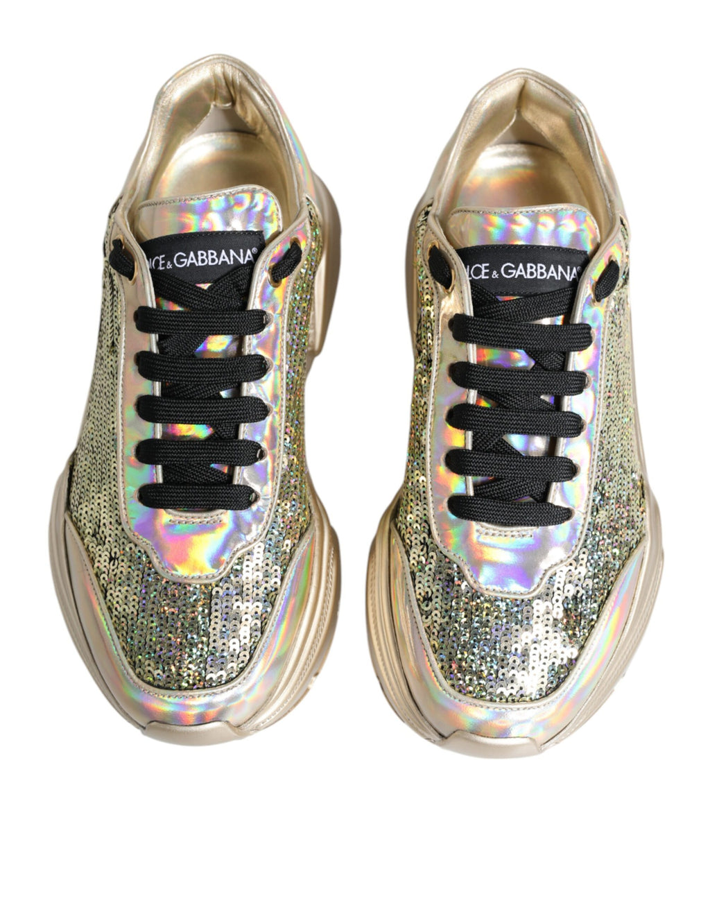 Dolce & Gabbana Gold Chunky Sneakers for Men detail view