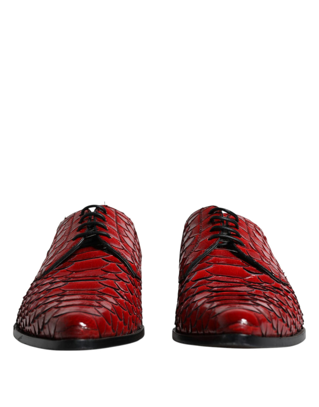 Chaussures de ville Richelieu rouges texturées vernies pour homme Dolce & Gabbana