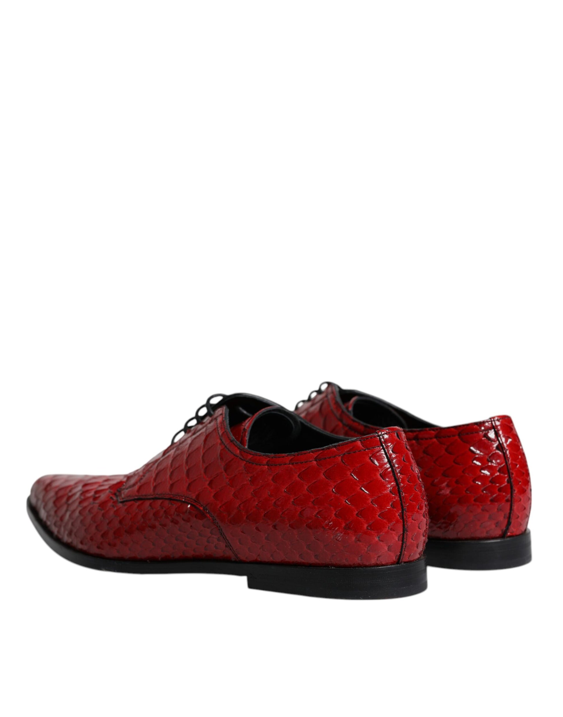 Chaussures de ville Richelieu rouges texturées vernies pour homme Dolce & Gabbana