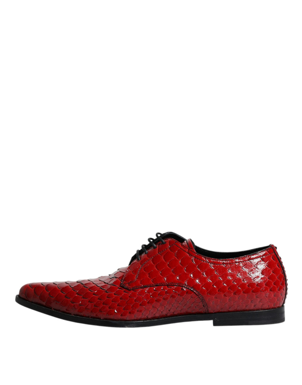 Chaussures de ville Richelieu rouges texturées vernies pour homme Dolce & Gabbana