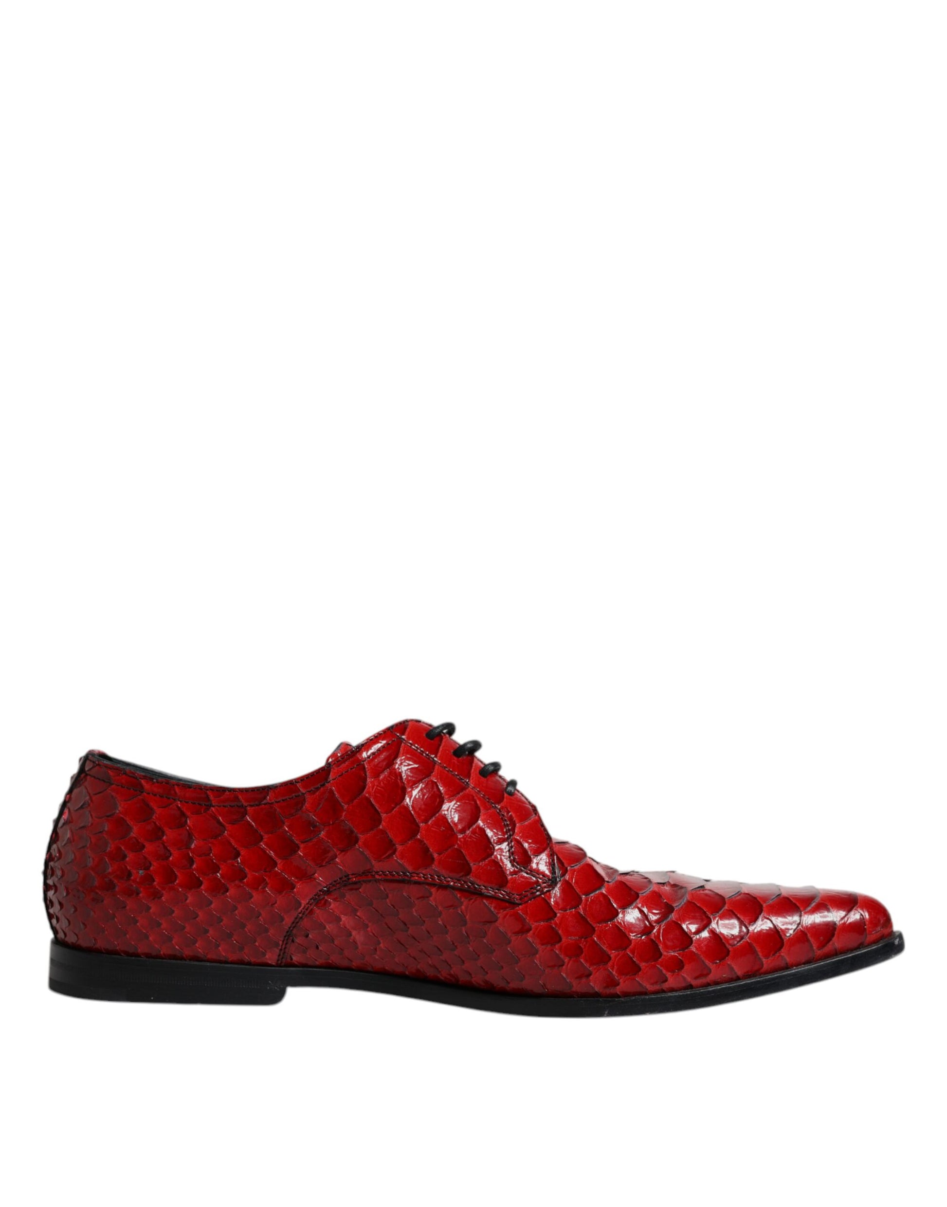 Chaussures de ville Richelieu rouges texturées vernies pour homme Dolce & Gabbana
